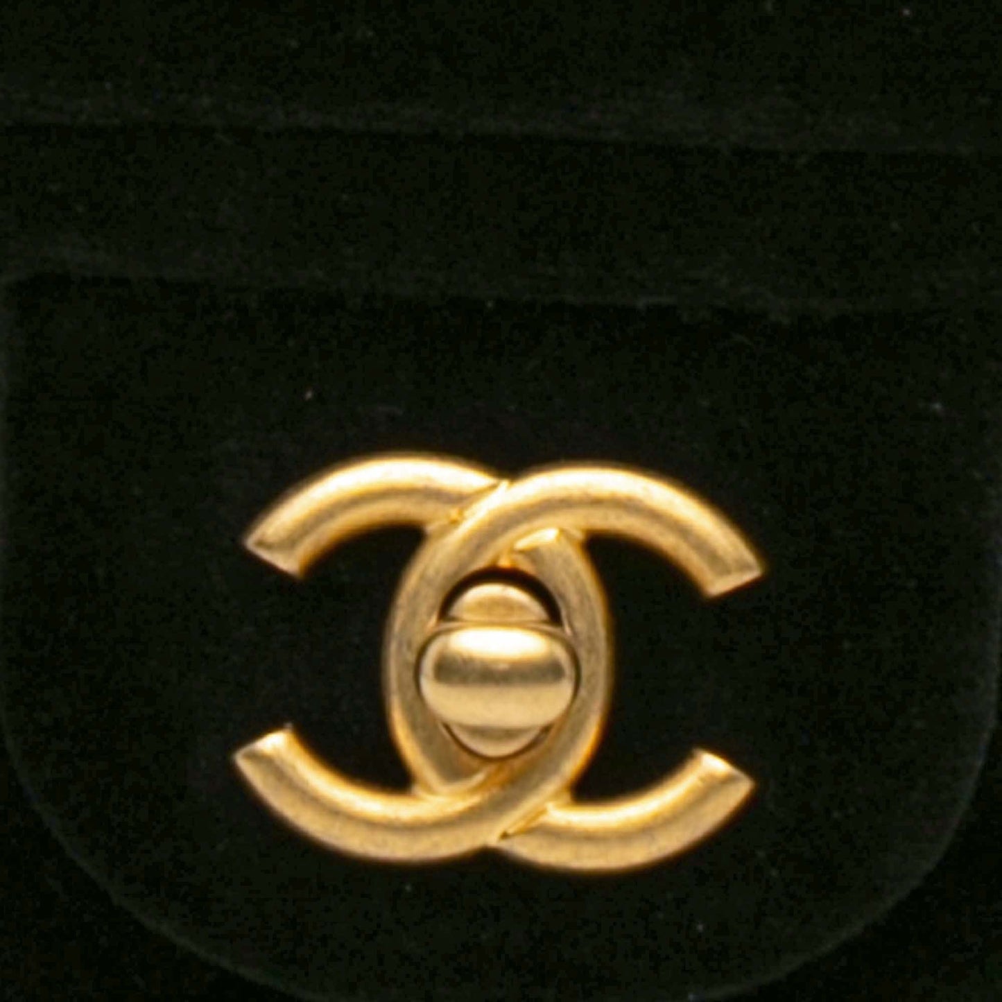 Black Chanel Mini Quilted Velvet Double Frame Flap Crossbody Bag