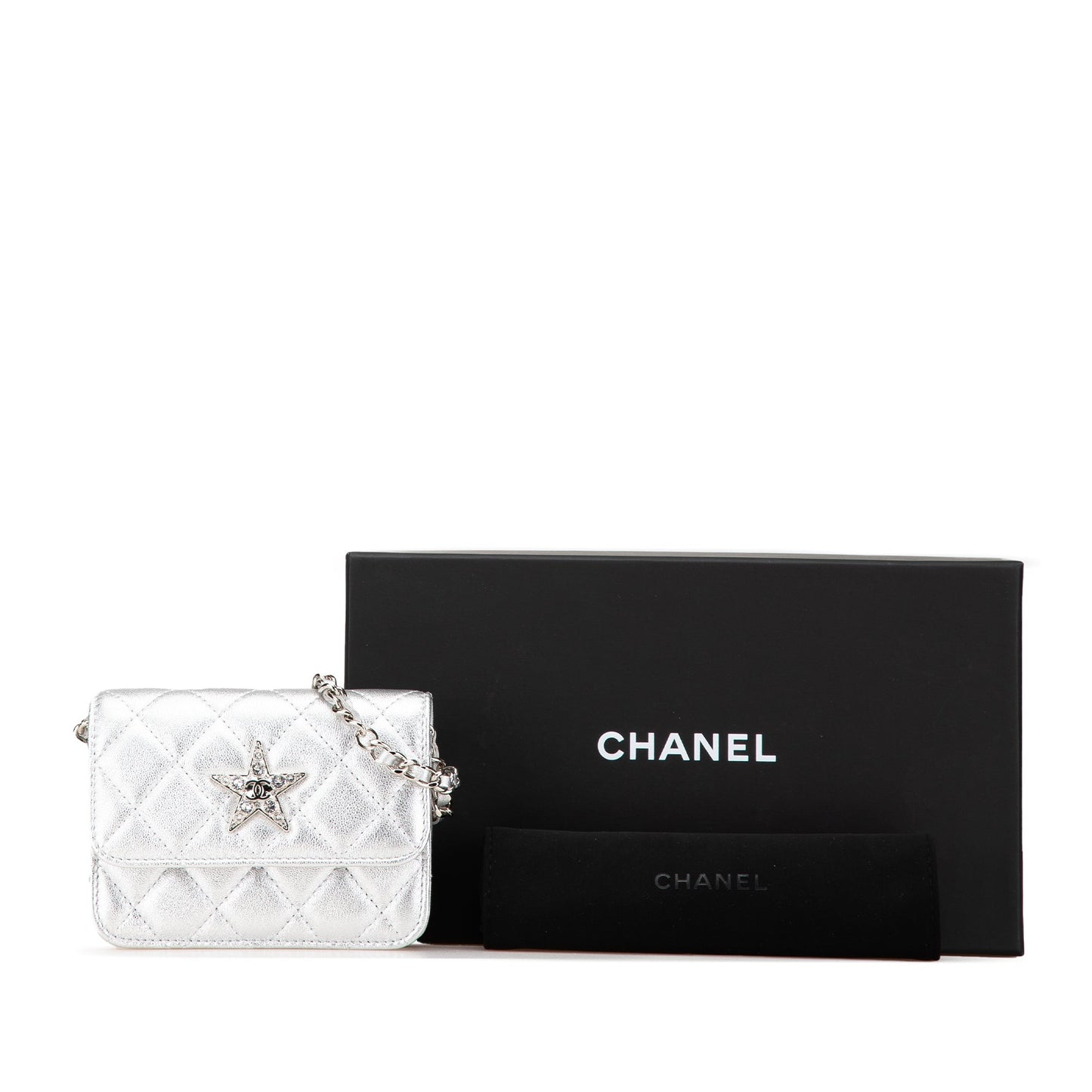 Chanel Sac Metallic Lambskin Crystal Star Chain Belt Bag