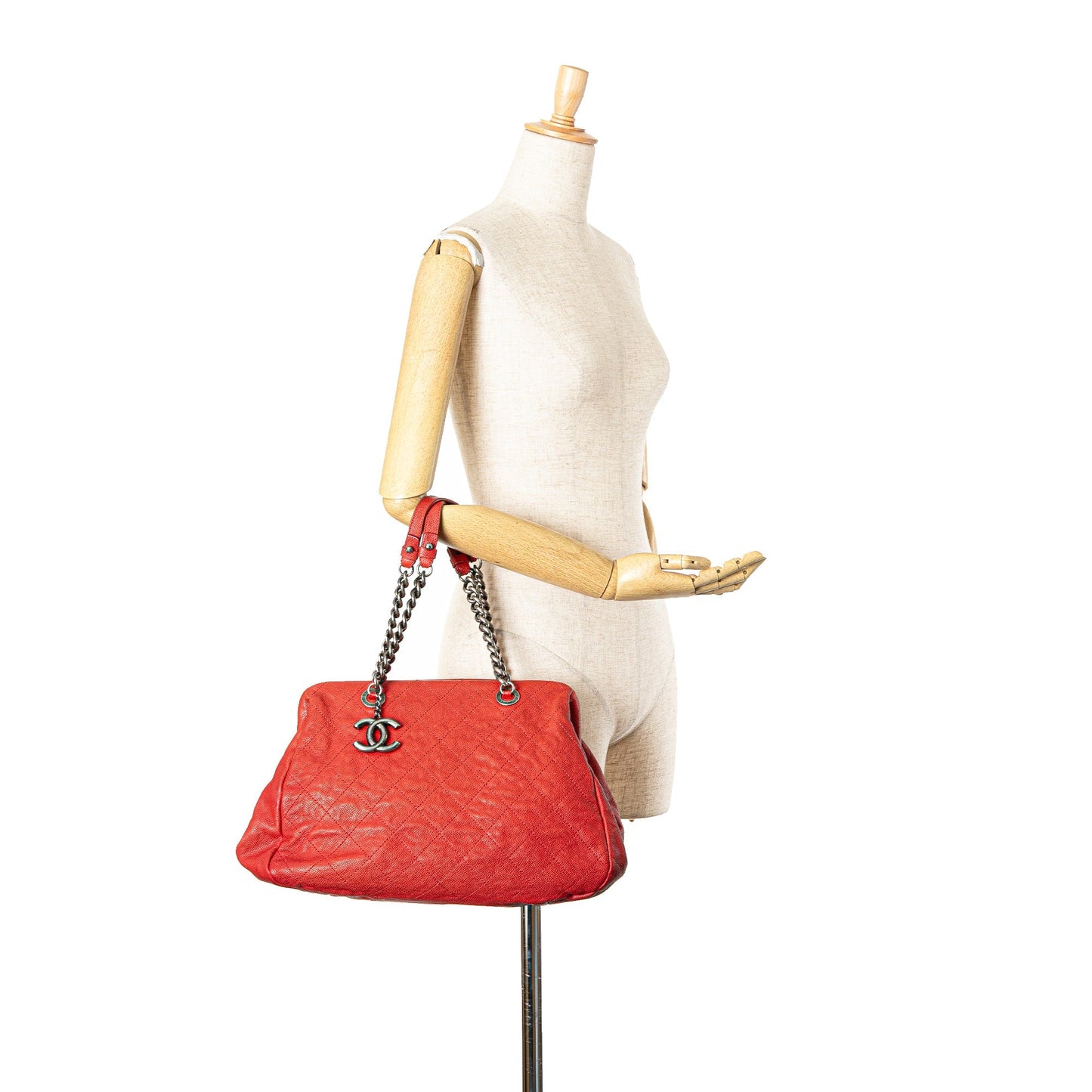 Chanel Sac Medium Quilted Caviar Frame Tote