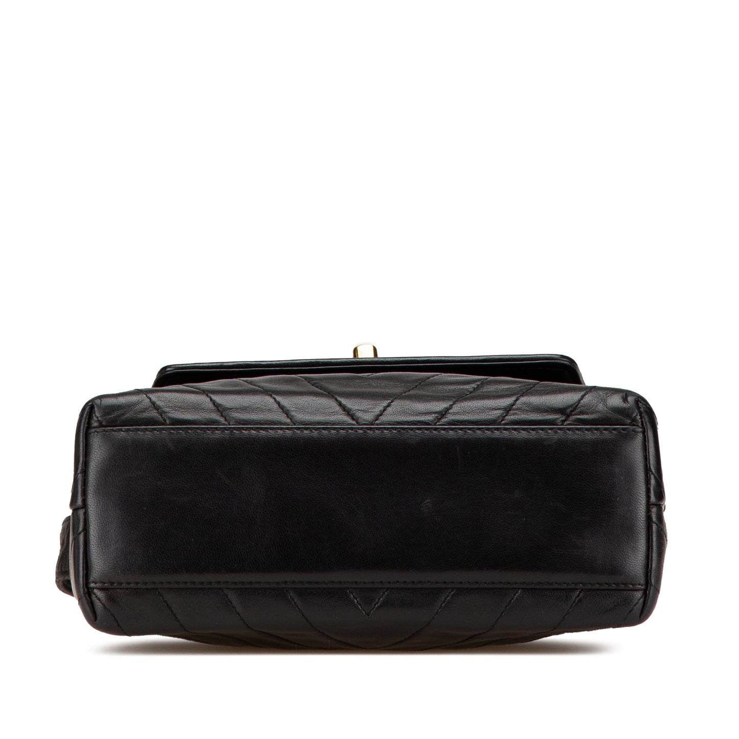 Black Chanel CC Chevron Lambskin Flap Crossbody Bag