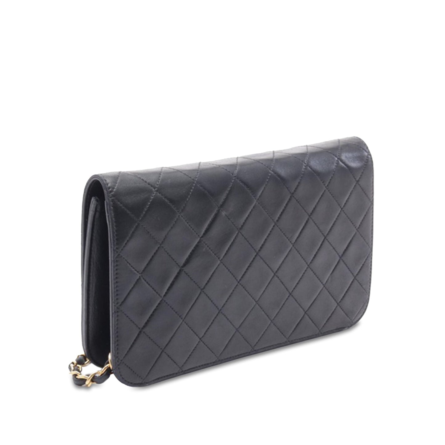 Black Chanel Quilted Lambskin CC Full Single Flap Crossbody Bag