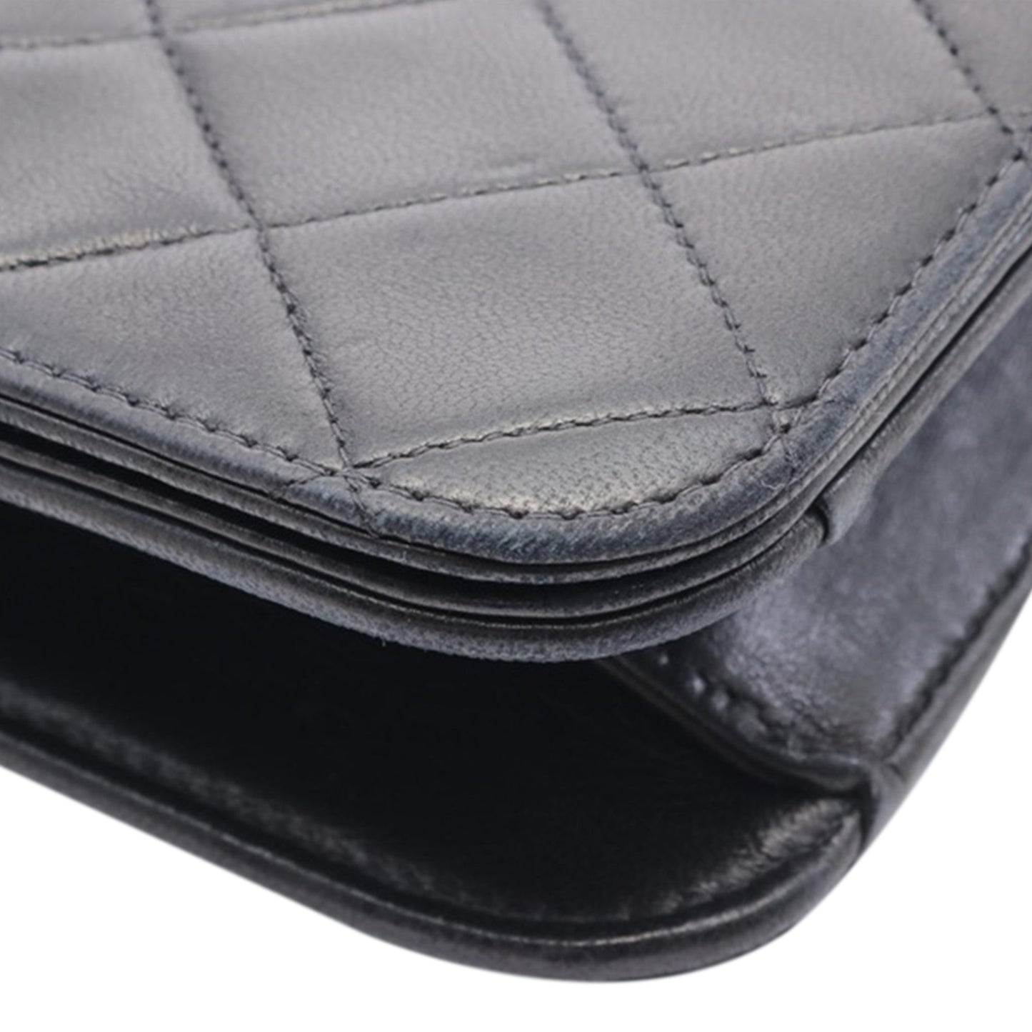 Black Chanel Quilted Lambskin CC Full Single Flap Crossbody Bag