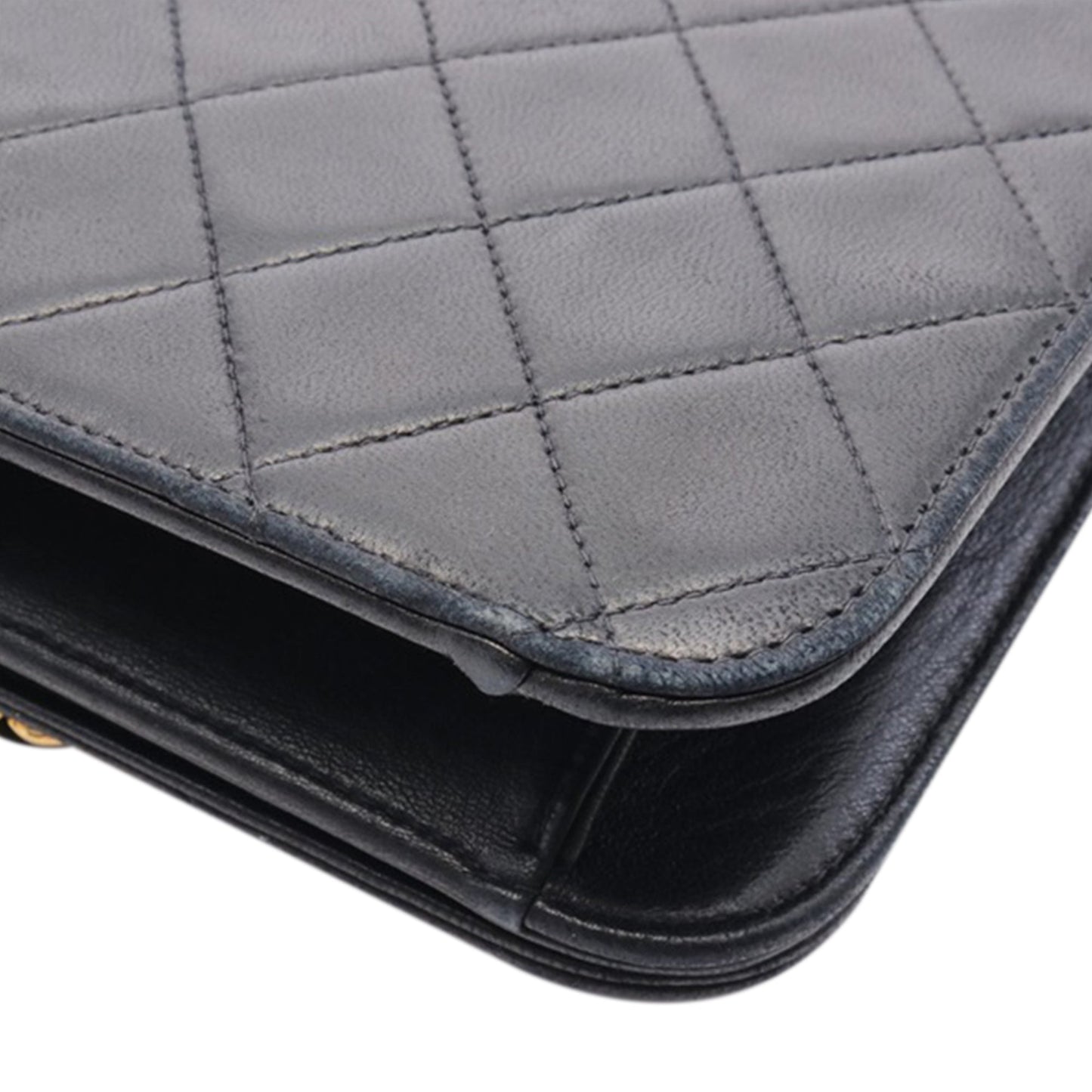 Black Chanel Quilted Lambskin CC Full Single Flap Crossbody Bag