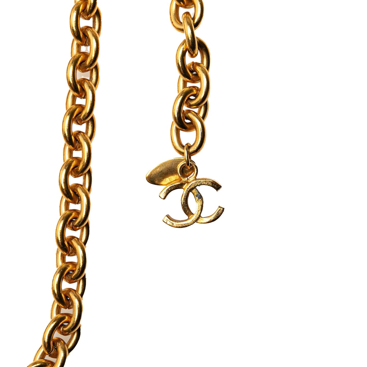 Gold Chanel Gold Plated Quilted CC Chain Belt