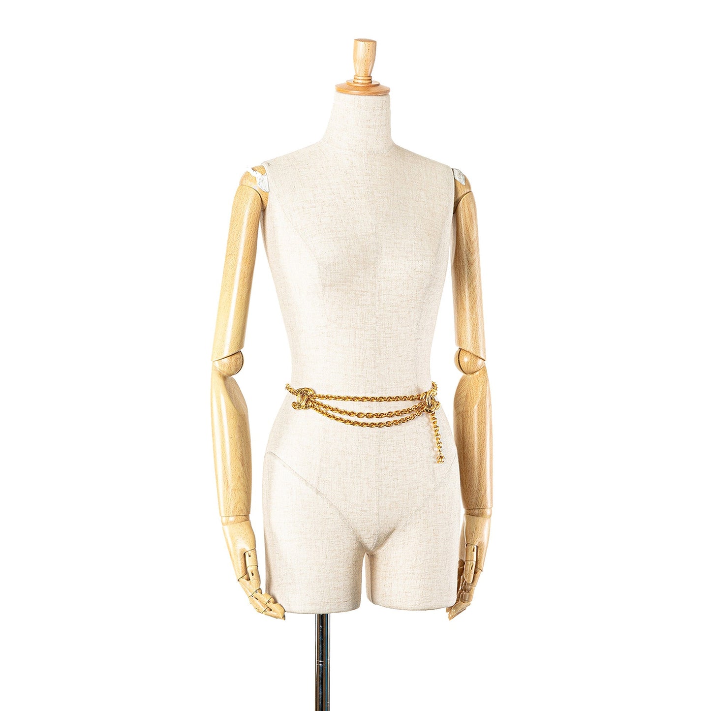 Gold Chanel Gold Plated Quilted CC Chain Belt
