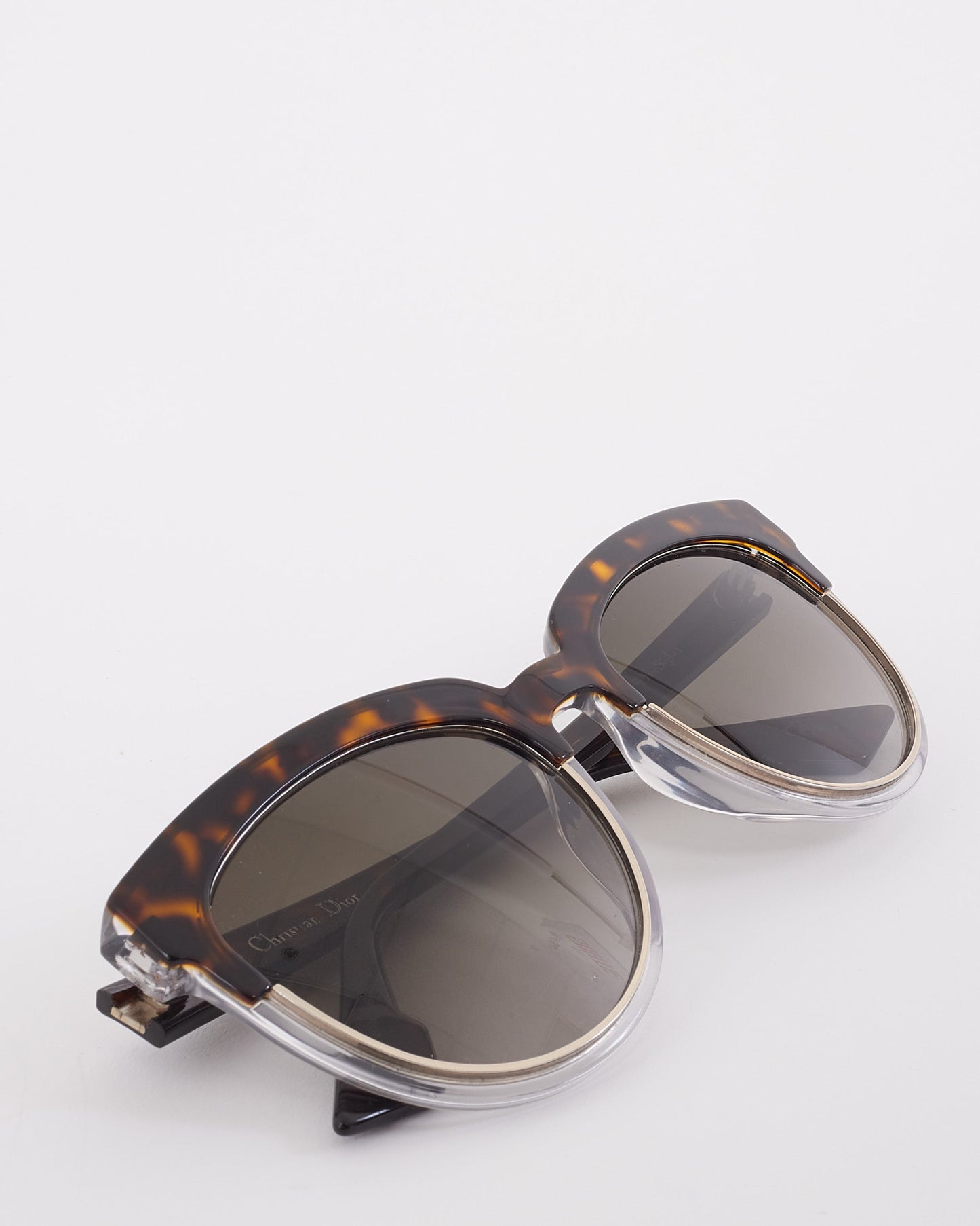 Dior Brown & Clear Acetate DiorSight Sunglasses