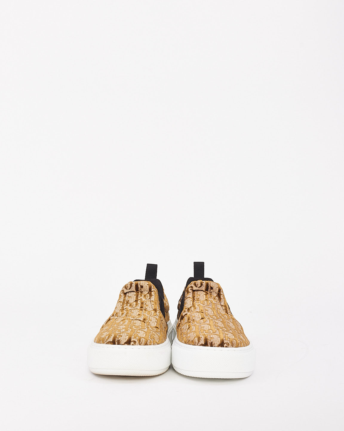 Dior Brown Velvet Solar Oblique Logo Slip On Sneakers 35.5