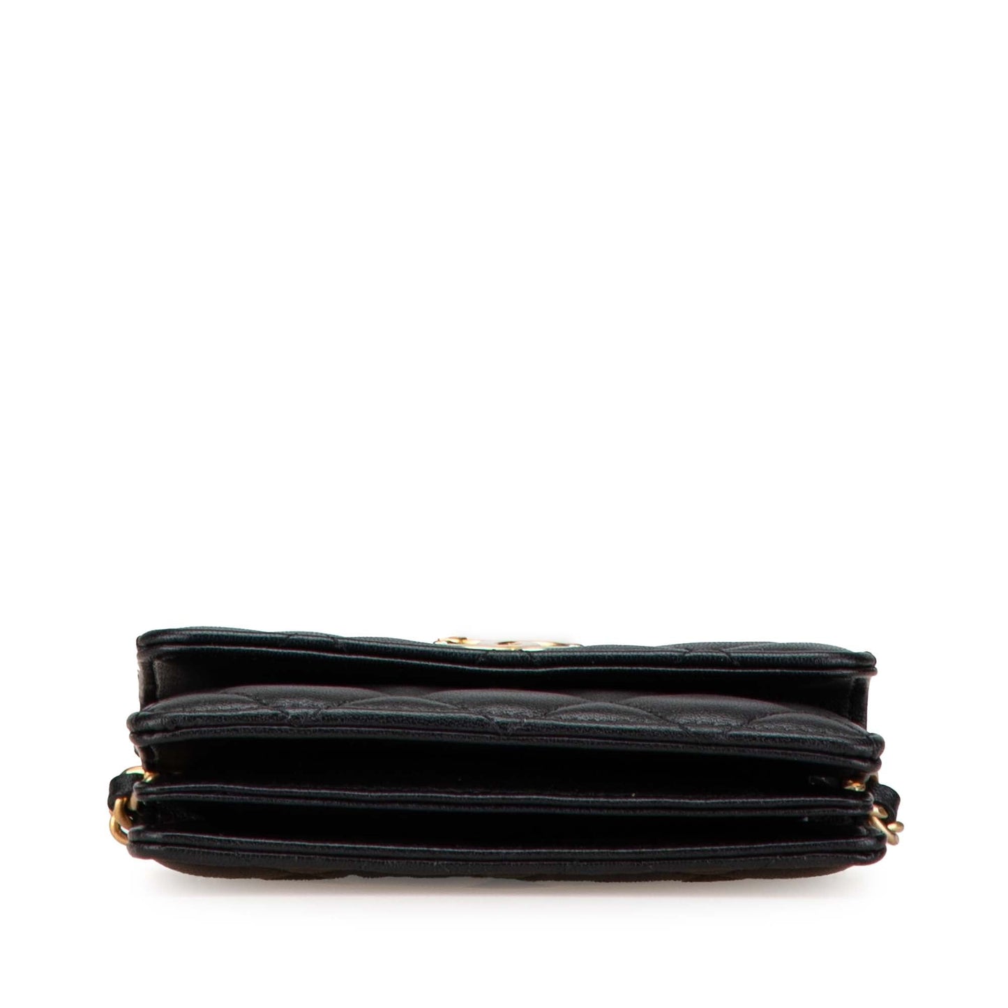 Black Chanel Quilted Lambskin Pearl Crown Clutch On Chain Satchel
