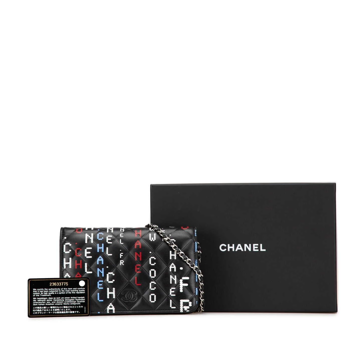 Black Chanel Quilted Lambskin Data Center Wallet On Chain Crossbody Bag