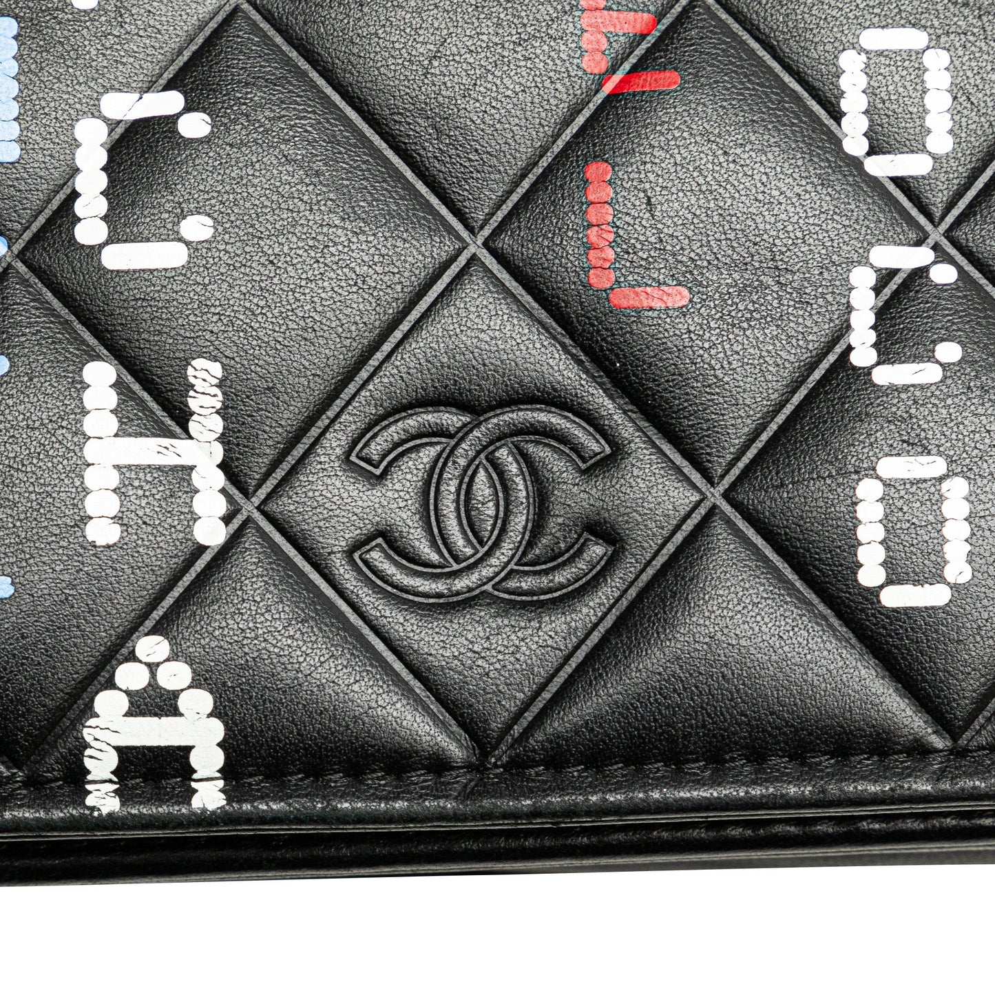 Black Chanel Quilted Lambskin Data Center Wallet On Chain Crossbody Bag