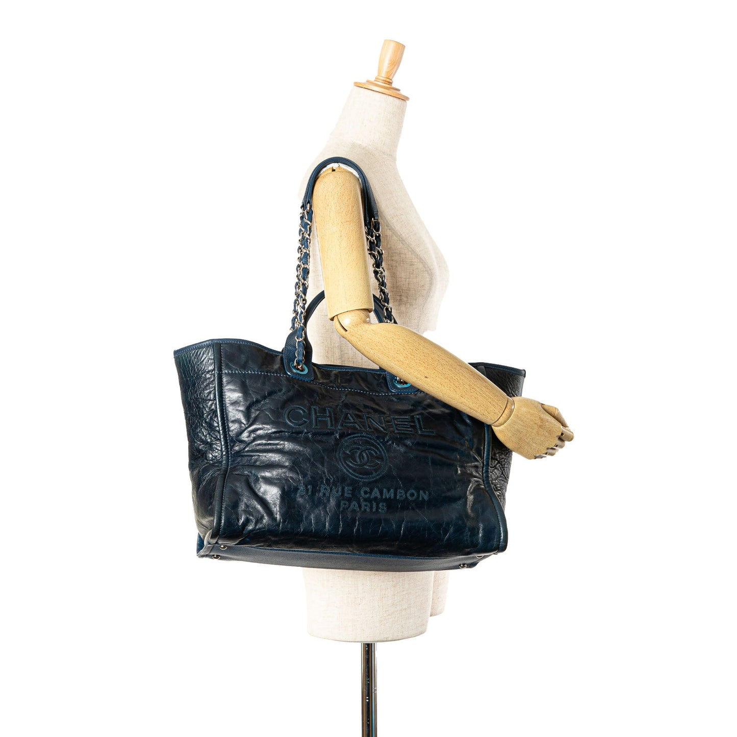 Chanel Sac Medium Glazed Calfskin and Caviar Deauville Tote
