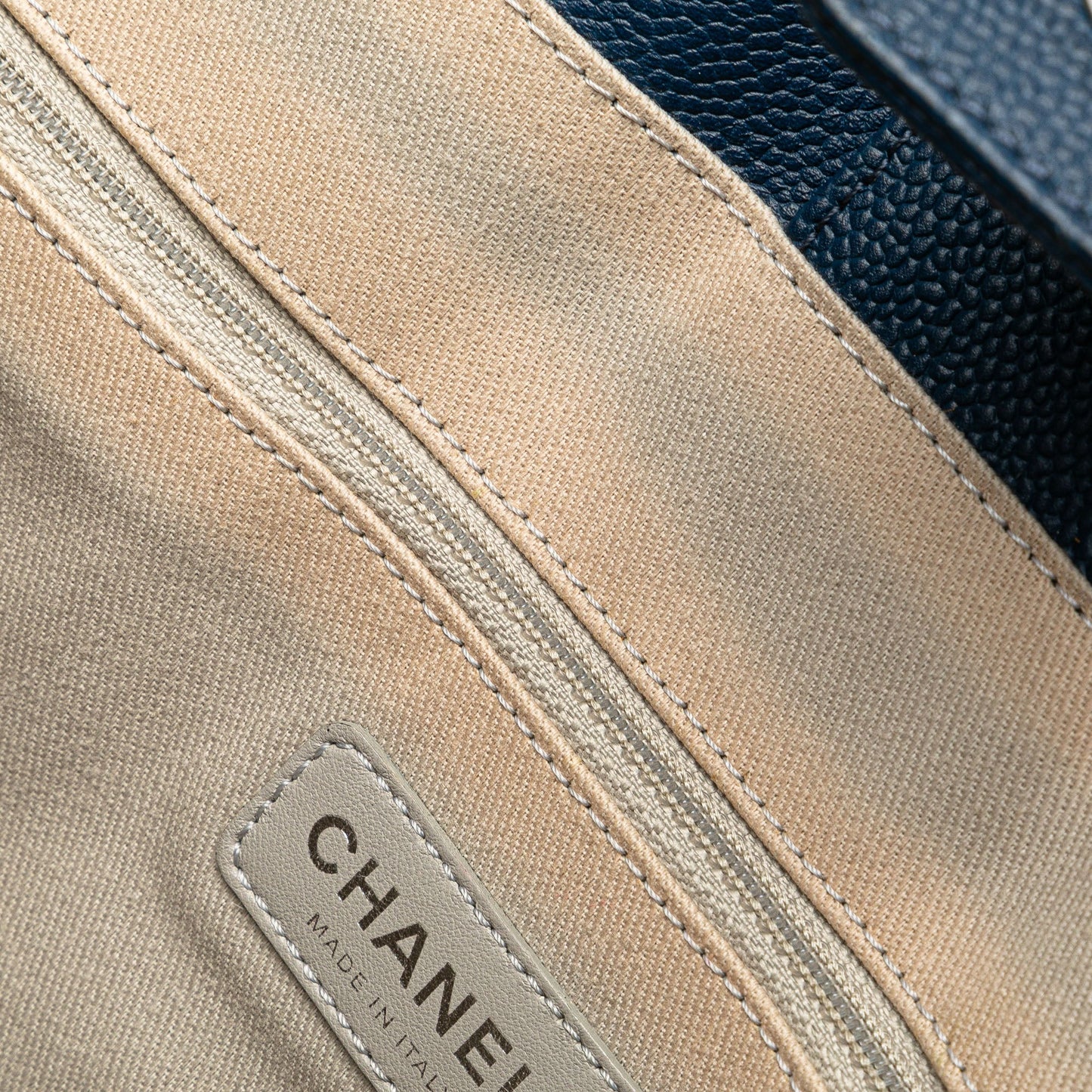 Chanel Sac Medium Glazed Calfskin and Caviar Deauville Tote