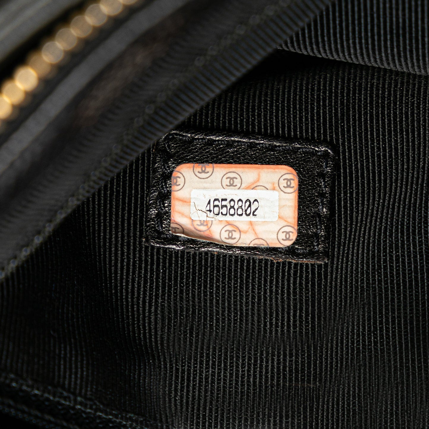 Chanel Sac Embroidered Caviar Logo Shoulder Bag