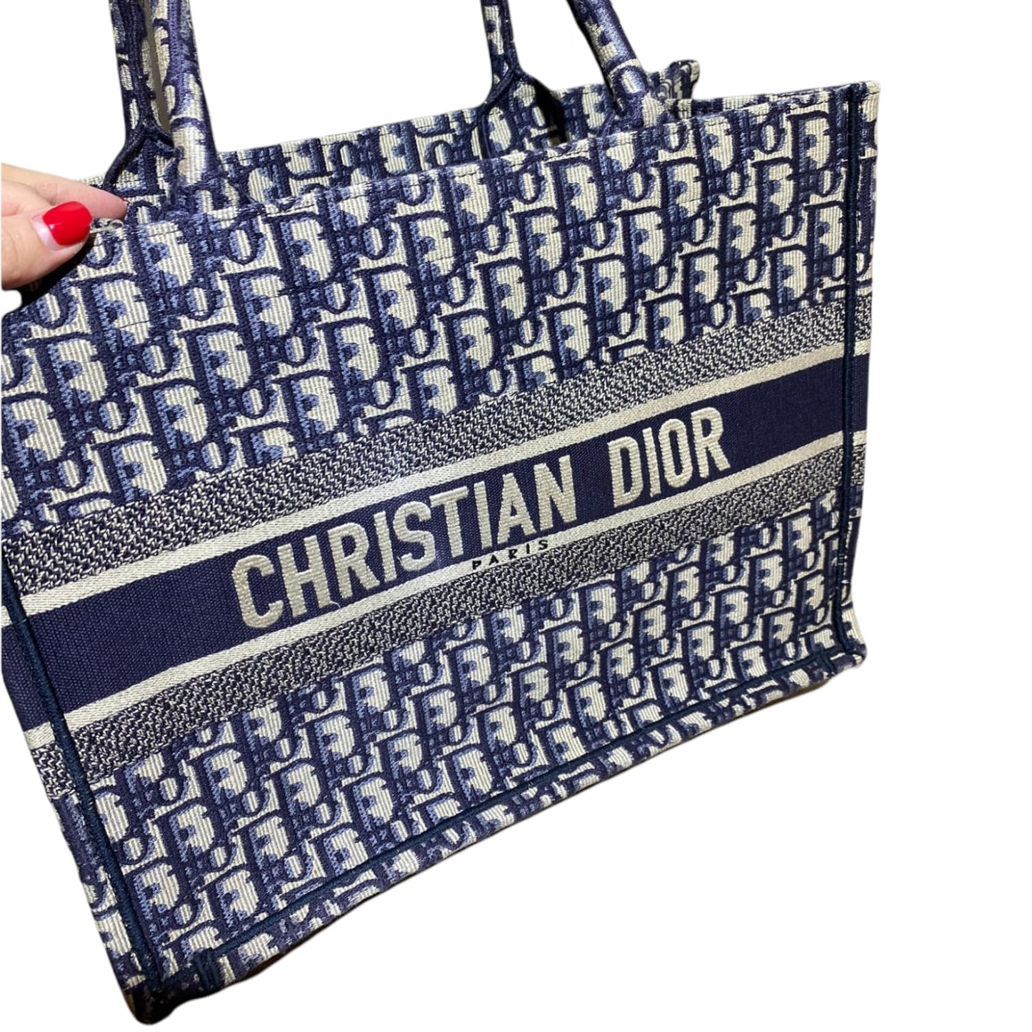 Dior Oblique Small Book Tote Blue