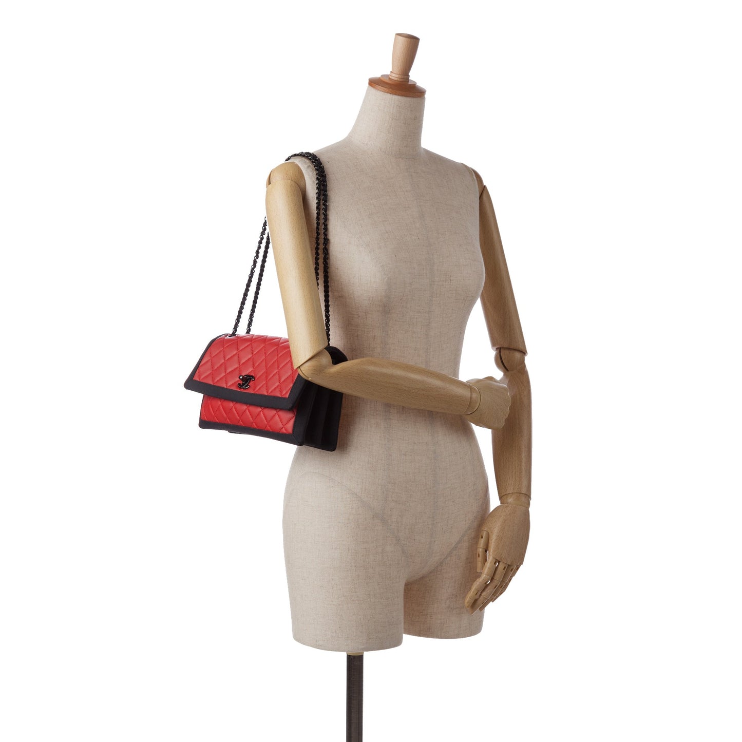 Chanel Sac CC Grossgrain trim Lambskin Flap Shoulder Bag