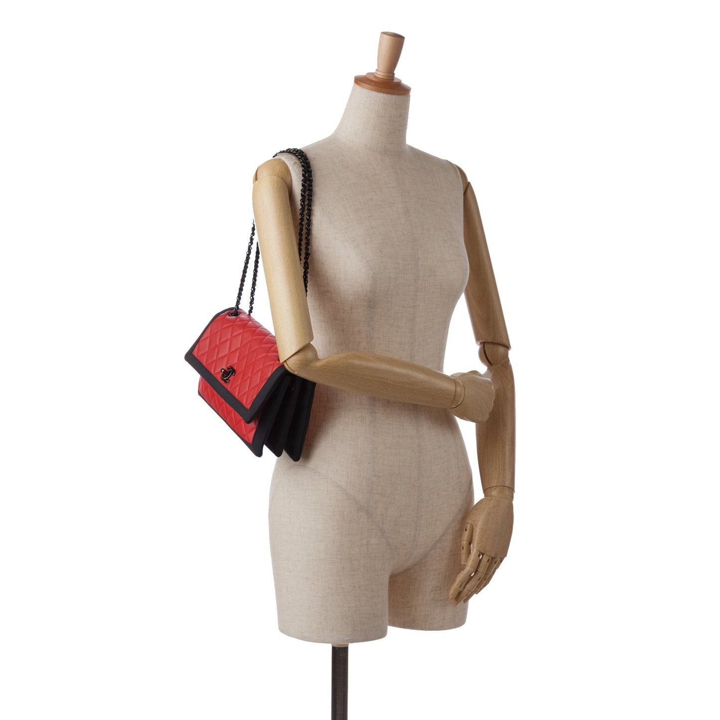 Chanel Sac CC Grossgrain trim Lambskin Flap Shoulder Bag
