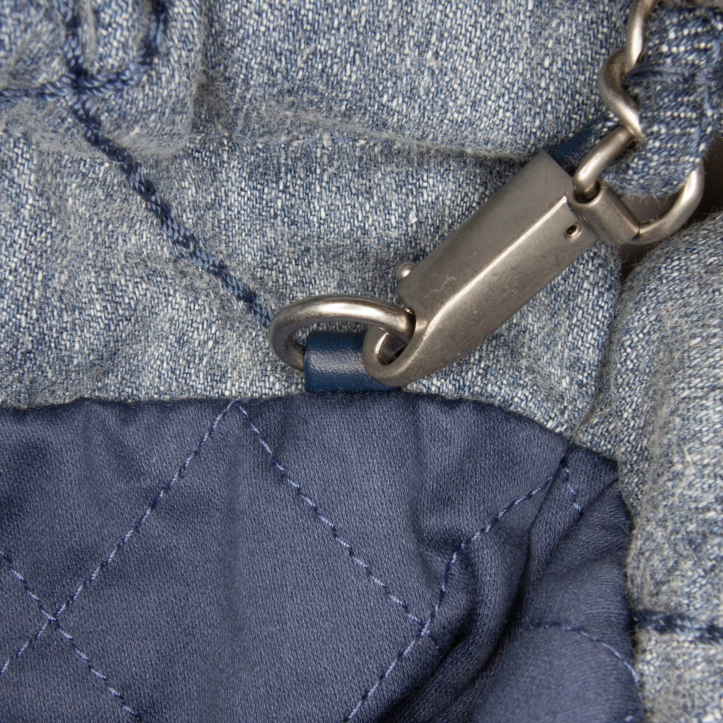 Blue Chanel Mini Denim Studded 22 Handbag Satchel
