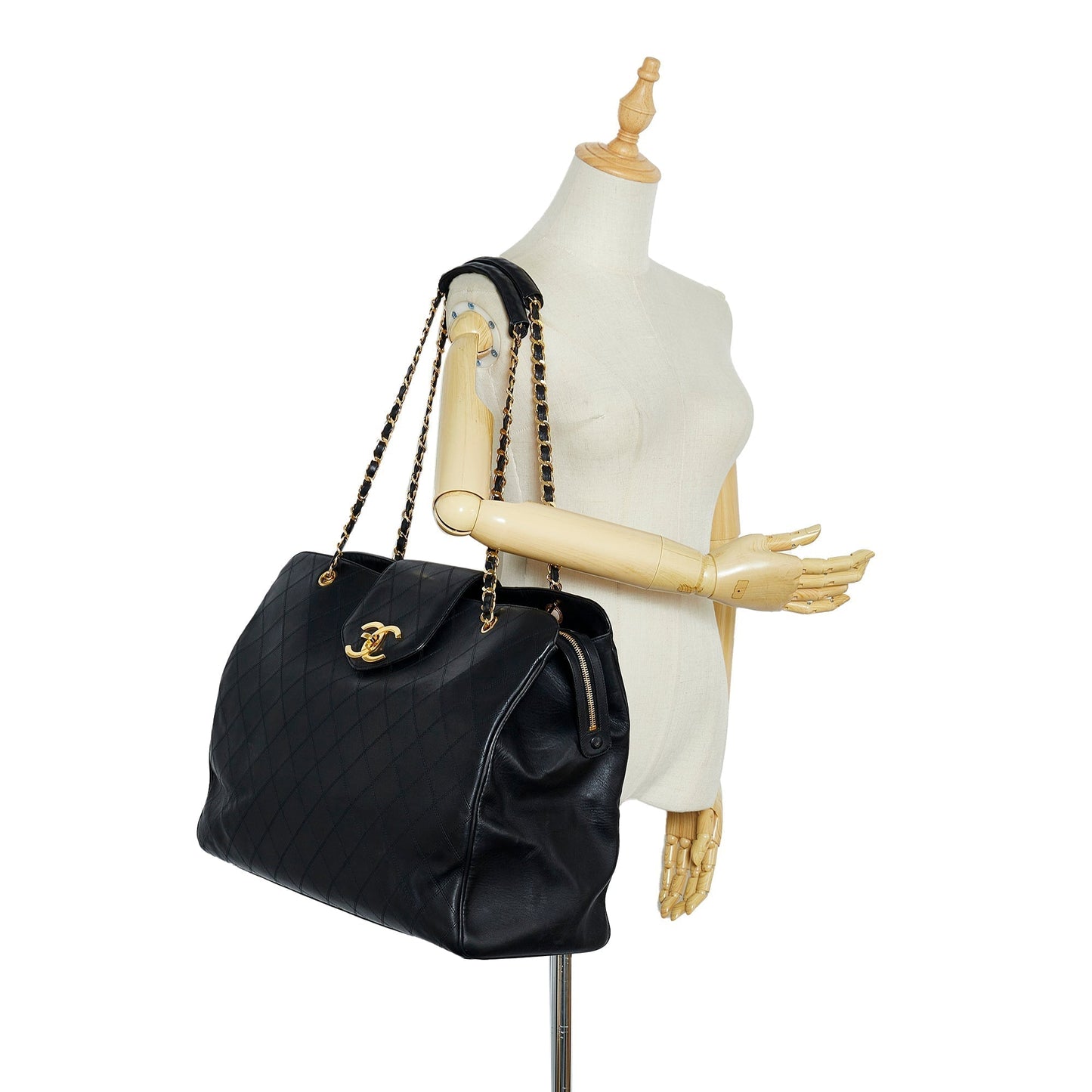 Chanel Supermodel Weekender Jumbo XL Black Lambskin Gold