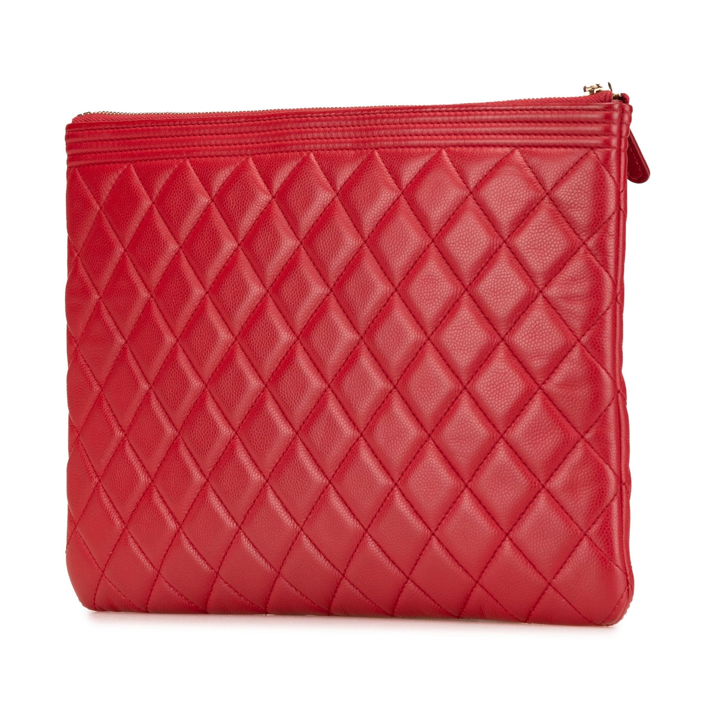 Chanel Sac Medium Quilted Caviar Boy O Case Clutch