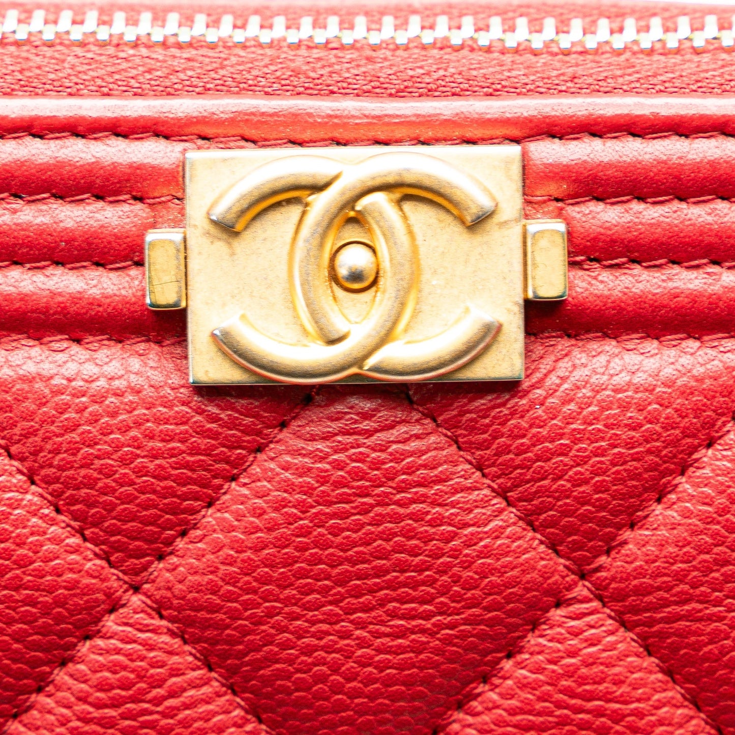Chanel Sac Medium Quilted Caviar Boy O Case Clutch