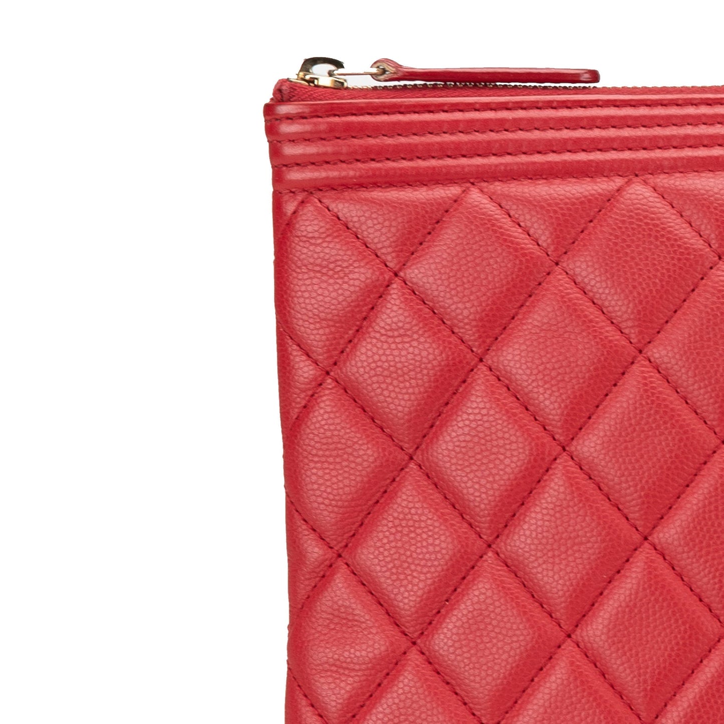 Chanel Sac Medium Quilted Caviar Boy O Case Clutch