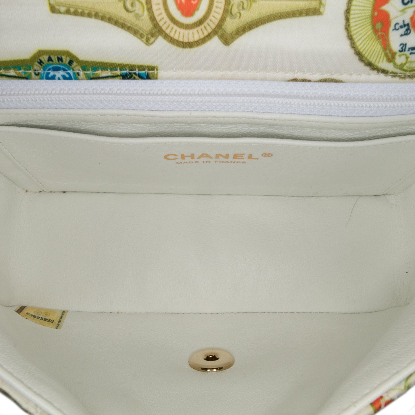 Chanel Sac Mini Rectangular Classic Printed Satin Cuba Single Flap