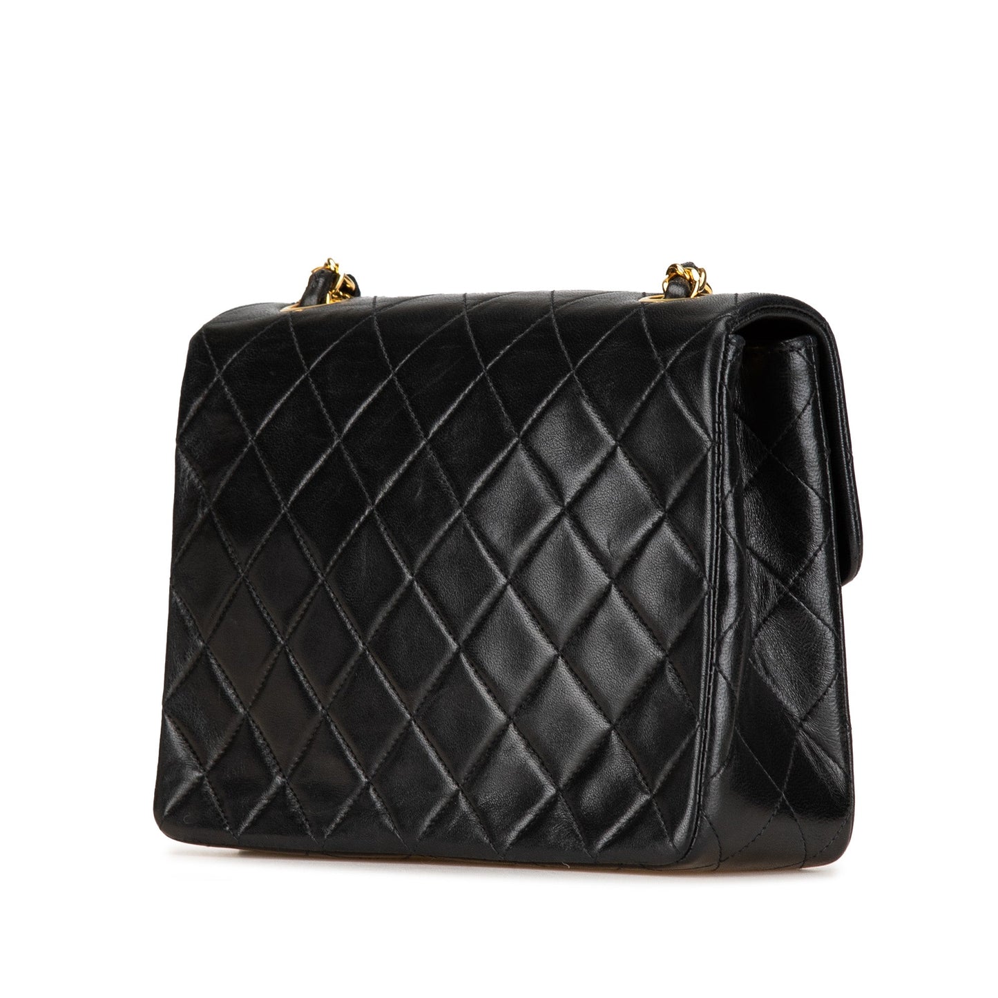 Black Chanel CC Quilted Lambskin Chain Flap Crossbody Bag