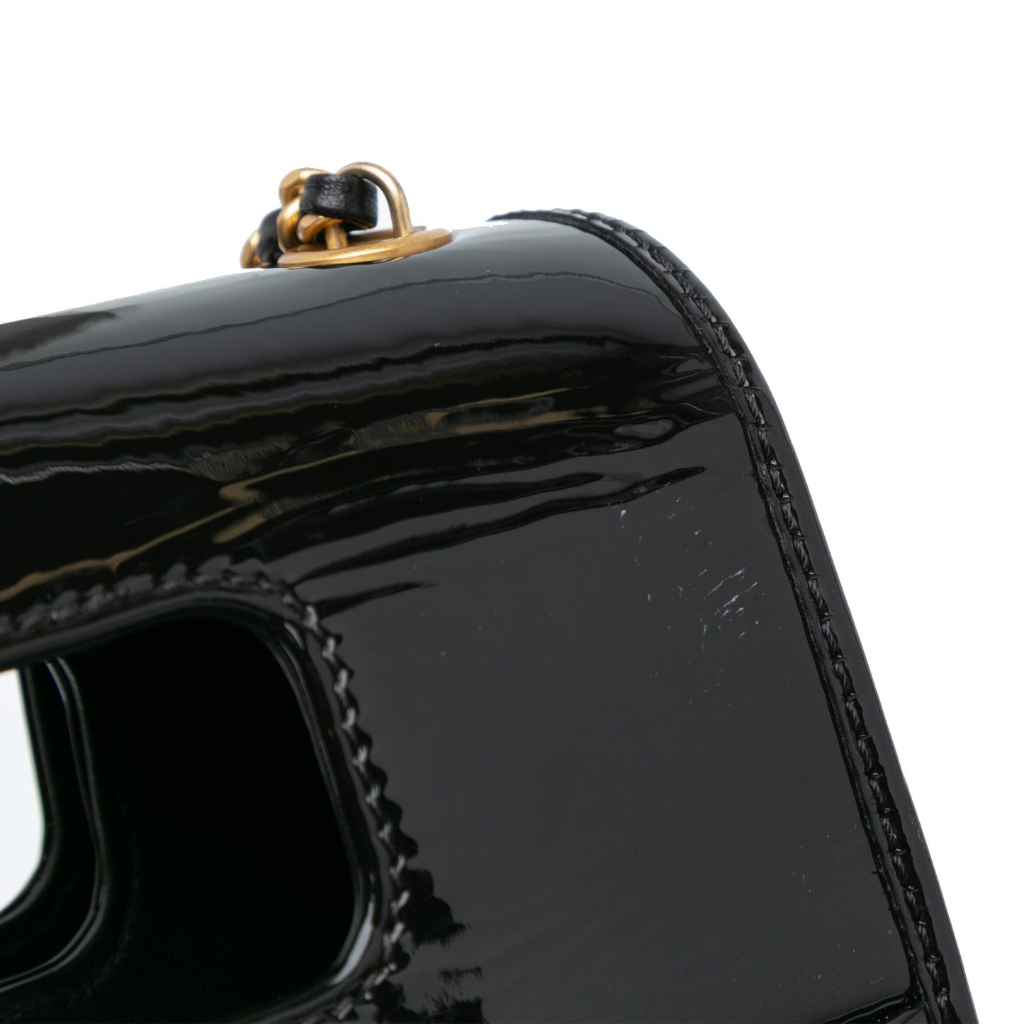 Chanel Sac Mini Quilted Patent Graphic Catch Flap