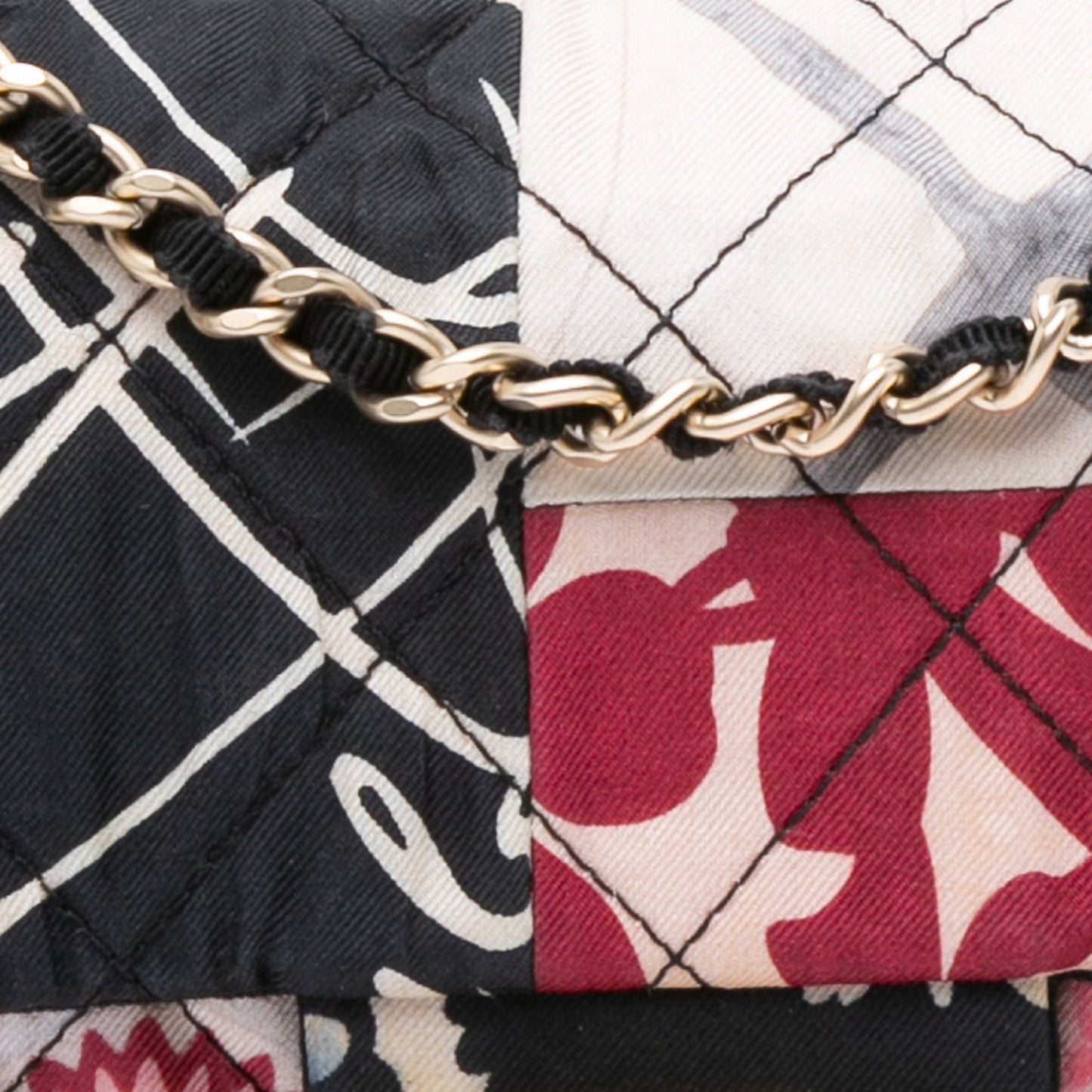 Chanel Sac Mini Rectangular Printed Nylon and Jersey Patchwork Single Flap