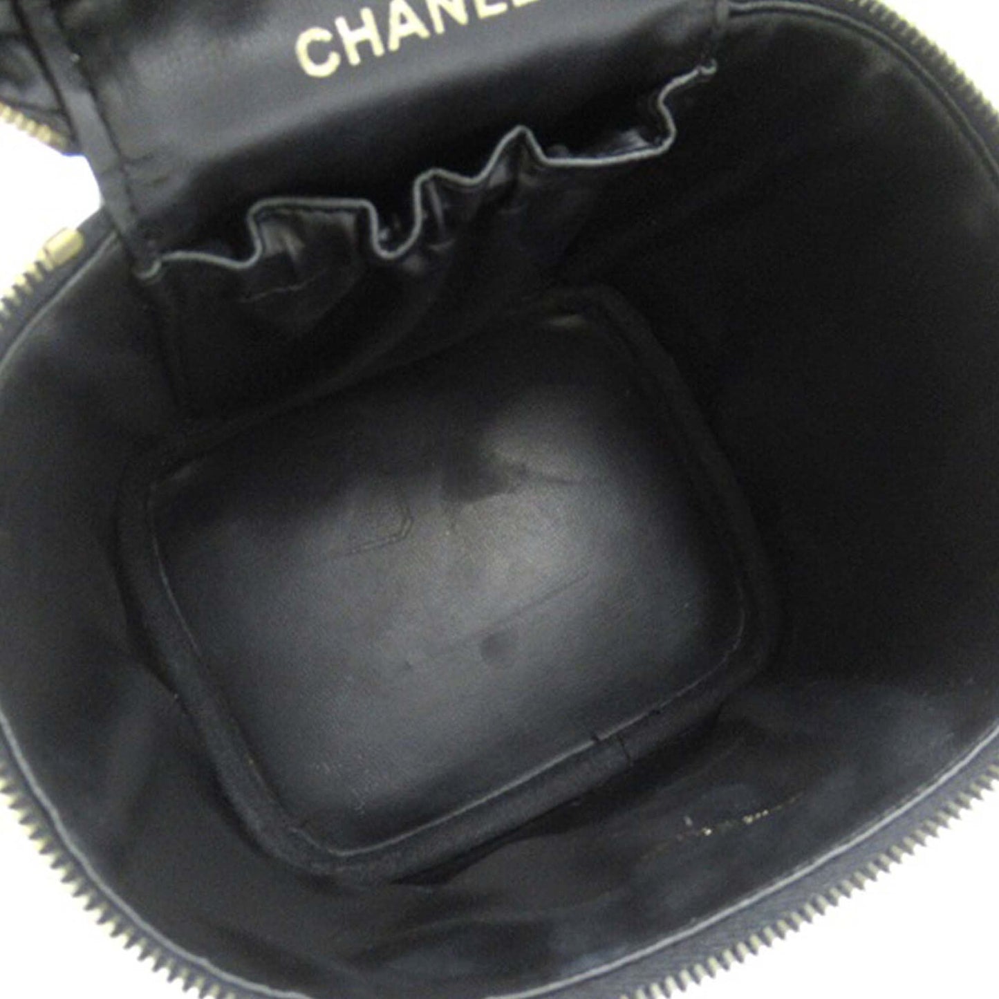 Black Chanel CC Caviar Vanity Case
