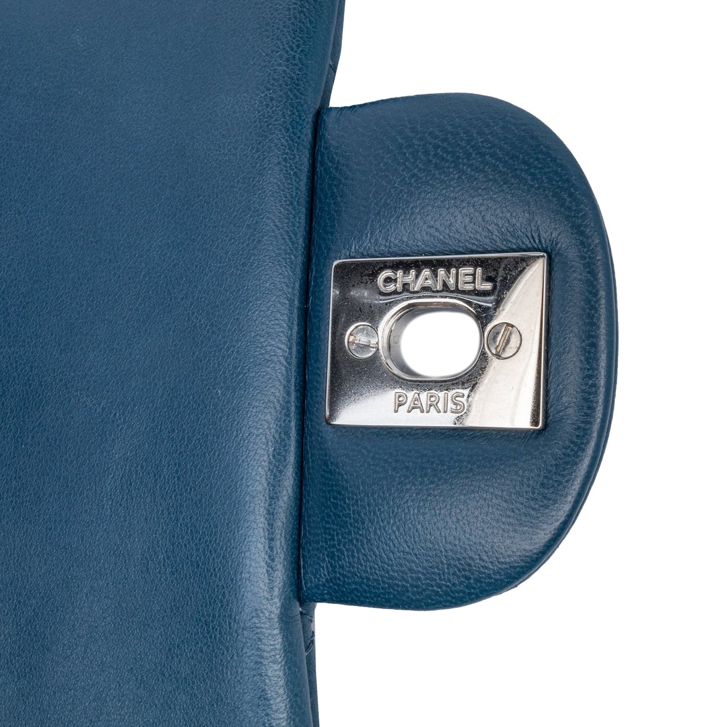 Blue Chanel Mini Square Classic Lambskin Single Flap Crossbody Bag