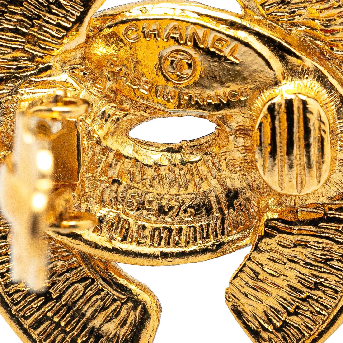 Gold Chanel Gold Plated CC Quilted Clip On Earrings