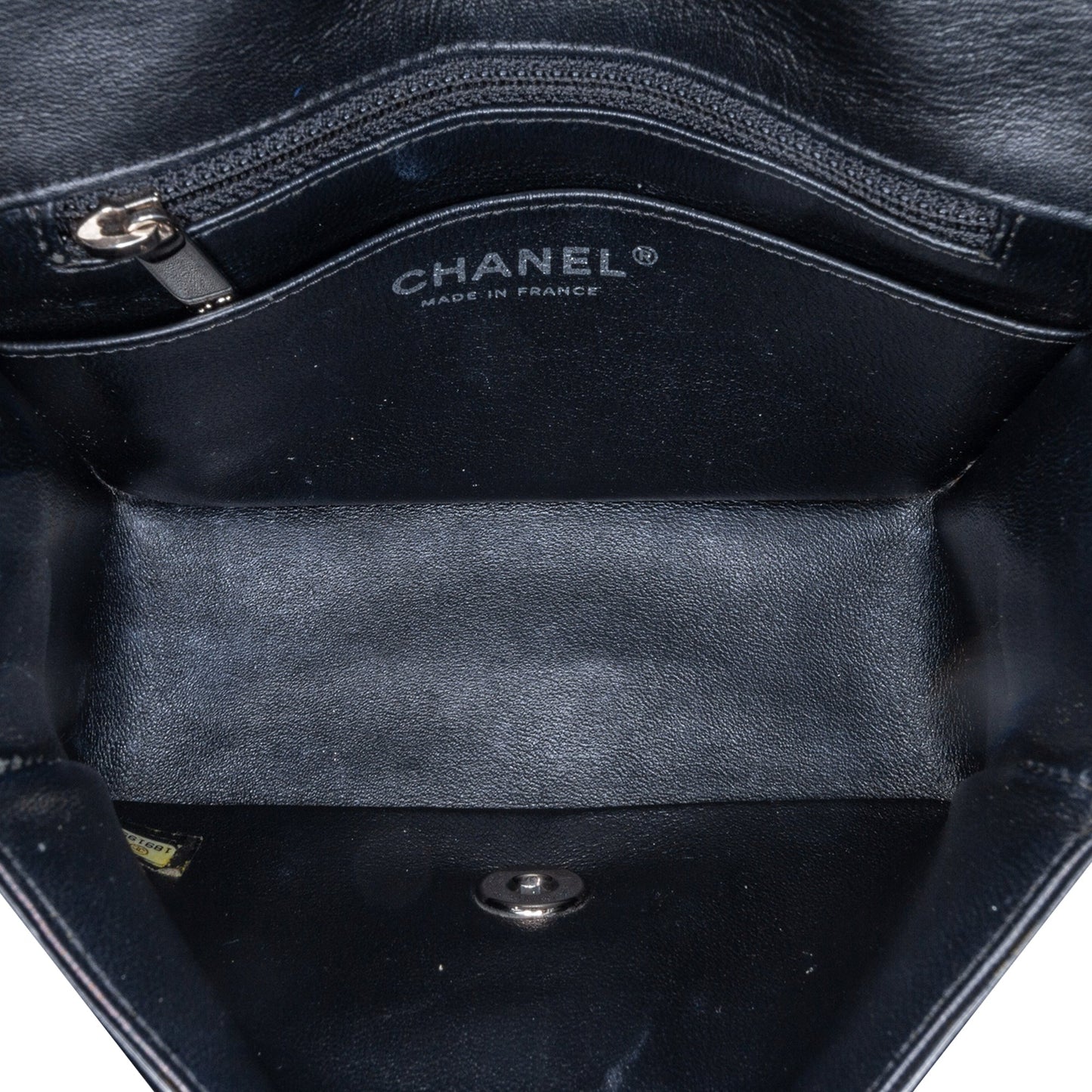 Black Chanel Mini Square Patent Single Flap Crossbody Bag