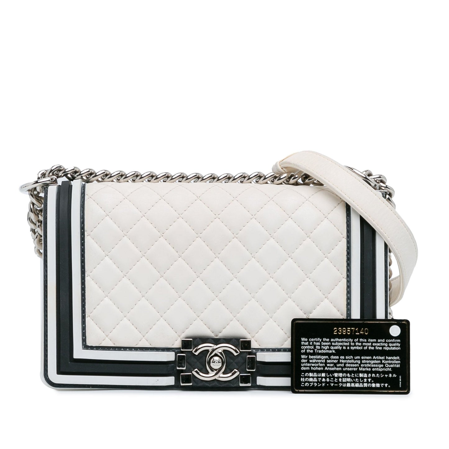 Chanel Sac Medium Bicolor Lambskin and Rubber Boy Flap
