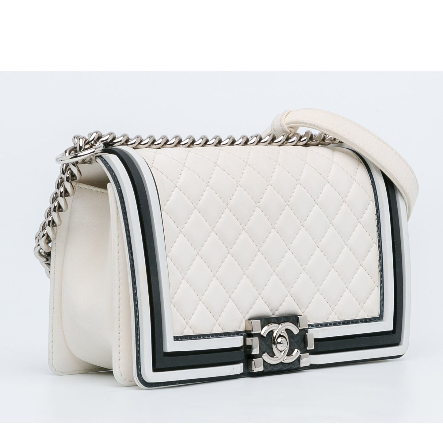 Chanel Sac Medium Bicolor Lambskin and Rubber Boy Flap