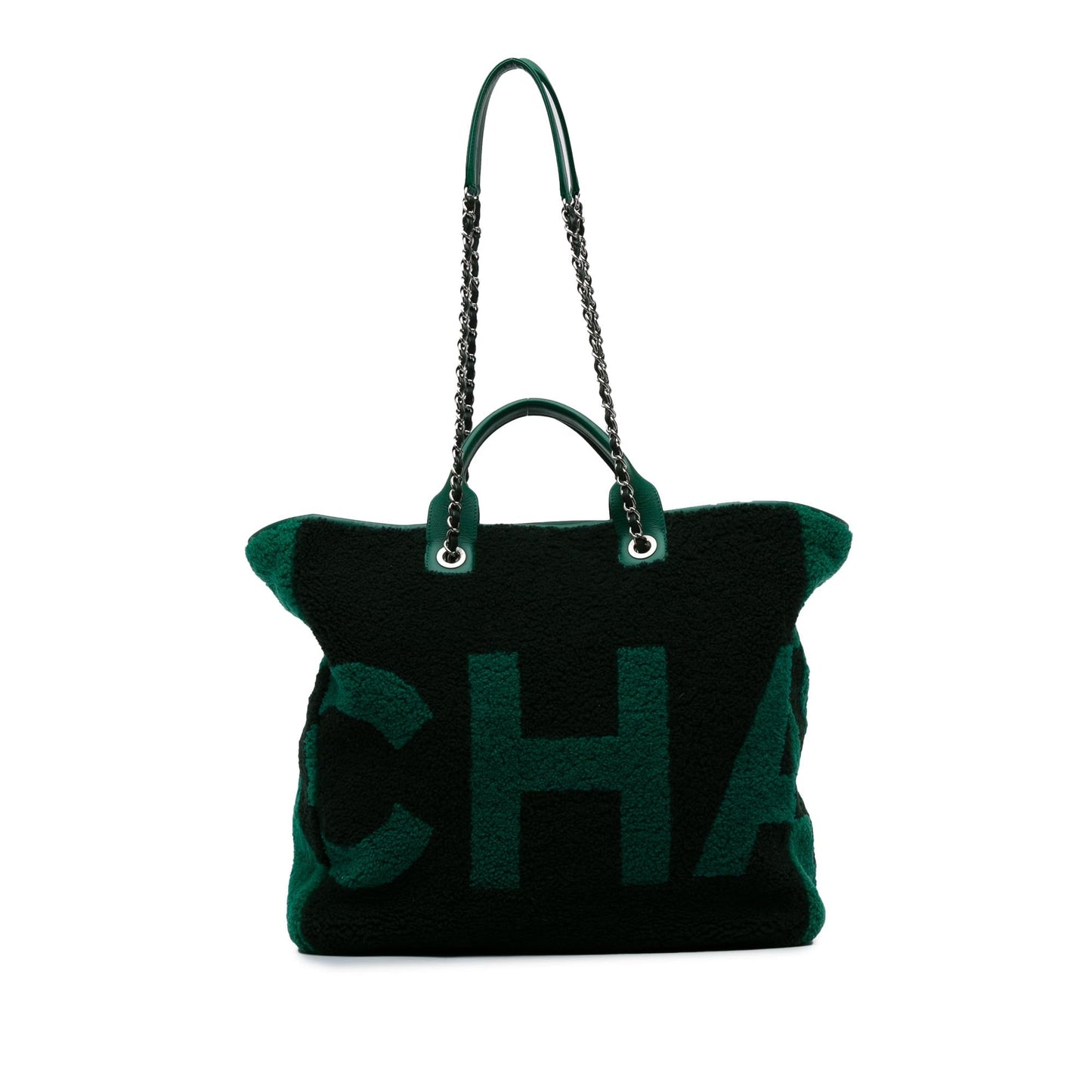 Chanel Sac Large Shearling and Calfskin Deauville Shopping Tote