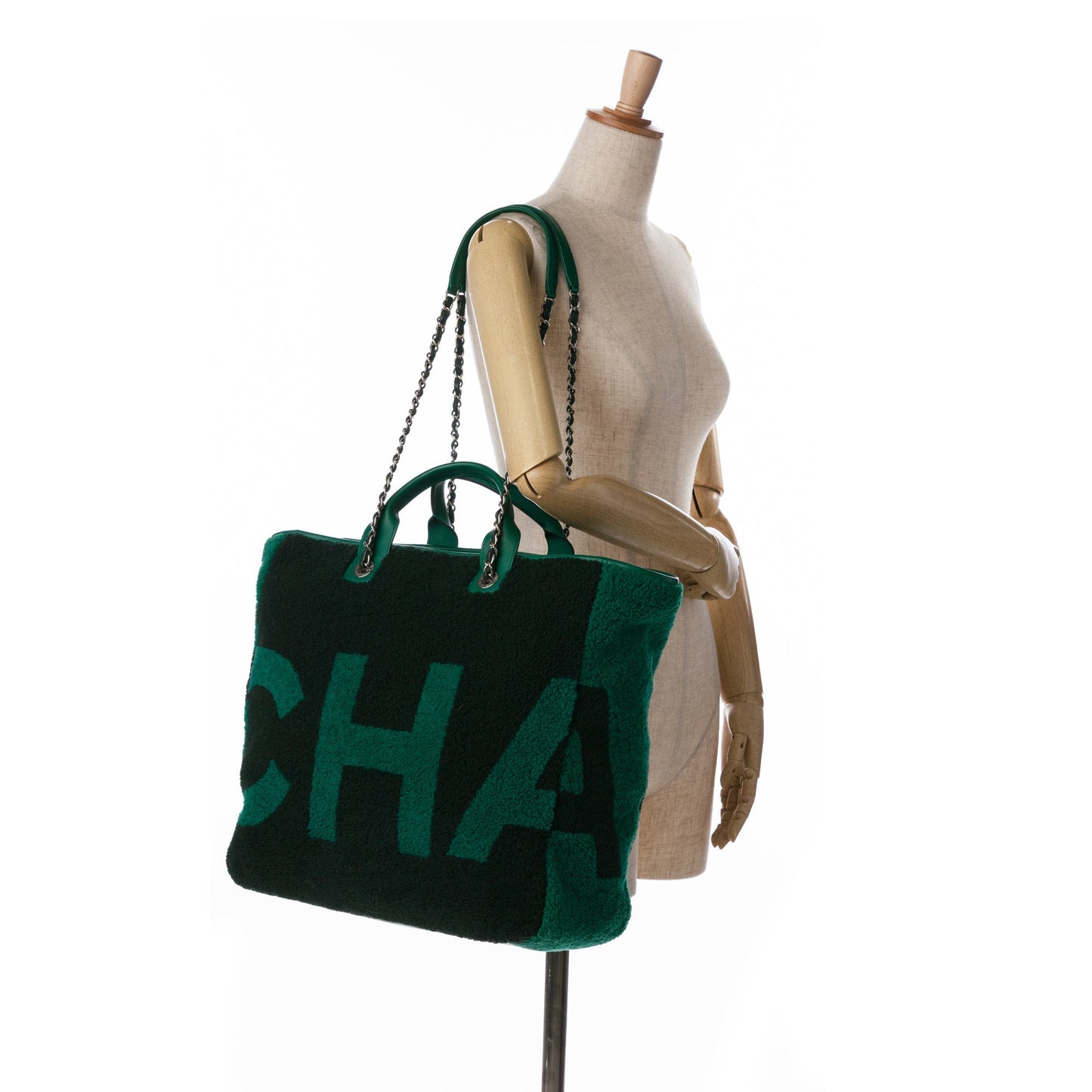 Chanel Sac Large Shearling and Calfskin Deauville Shopping Tote