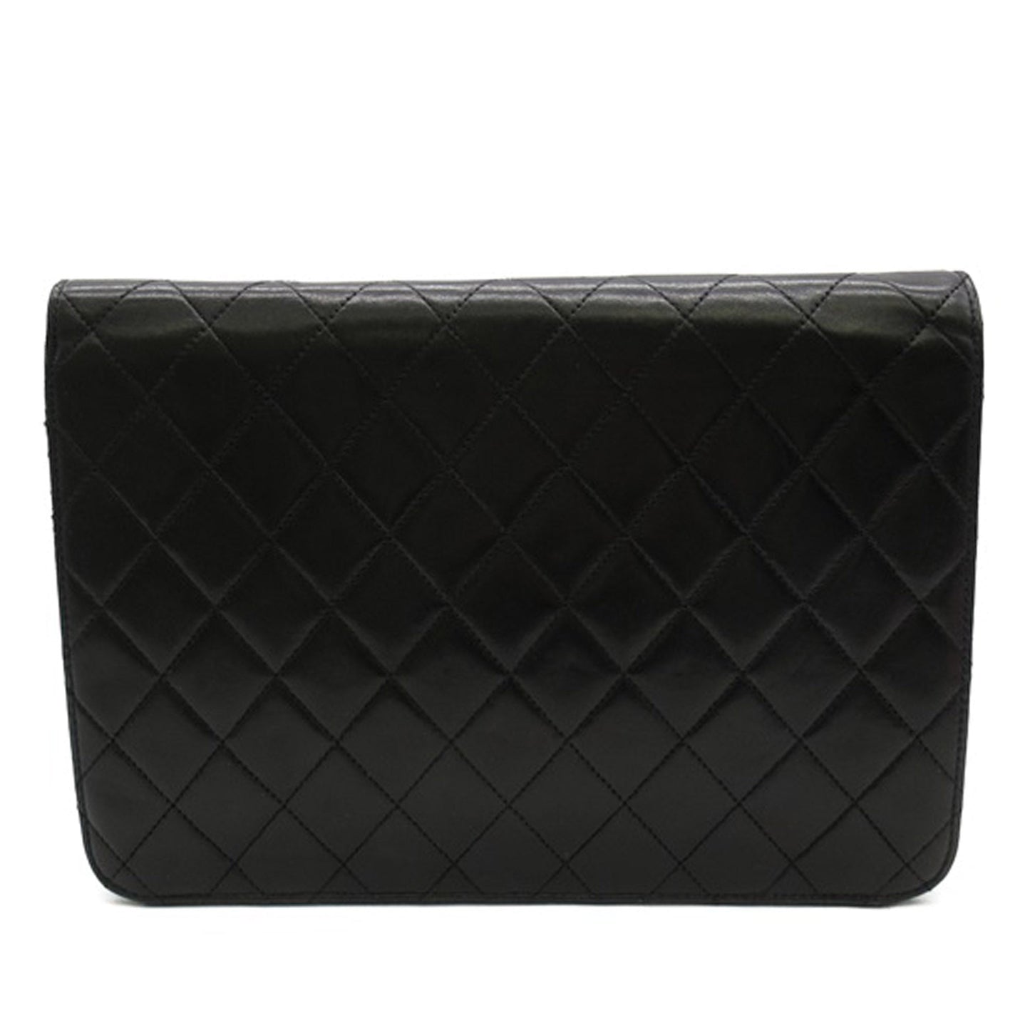 Black Chanel CC Quilted Lambskin Single Flap Crossbody Bag
