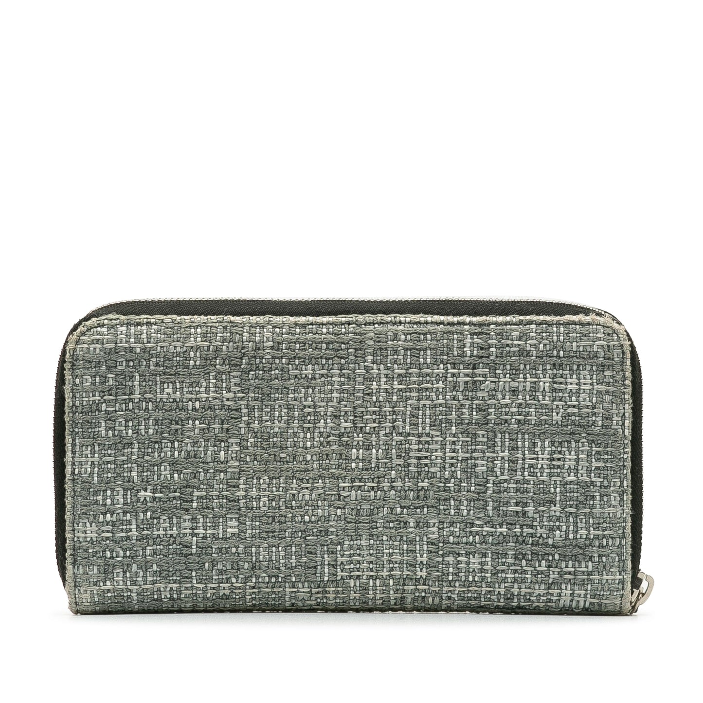 Gray Chanel Tweed Deauville Continental Wallet