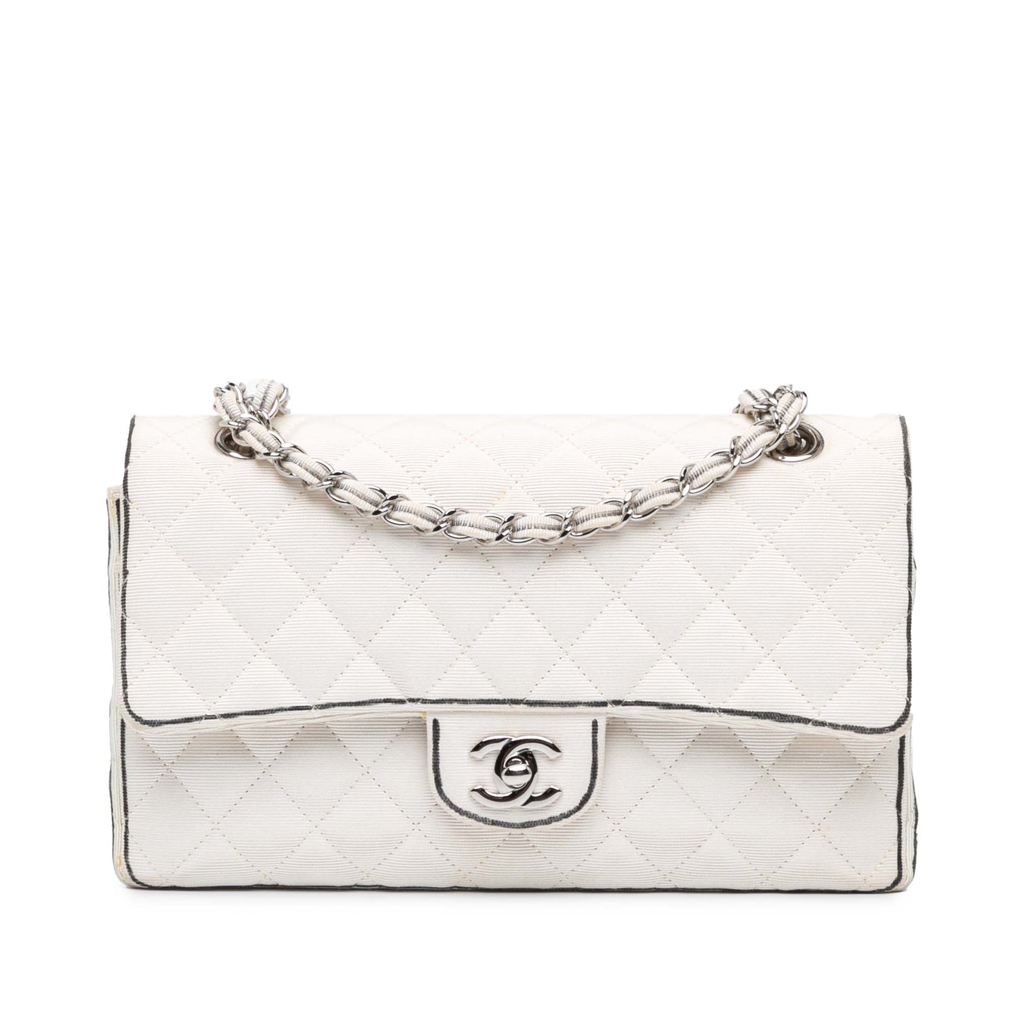 Chanel Sac Medium Classic Printed Grosgrain Double Flap