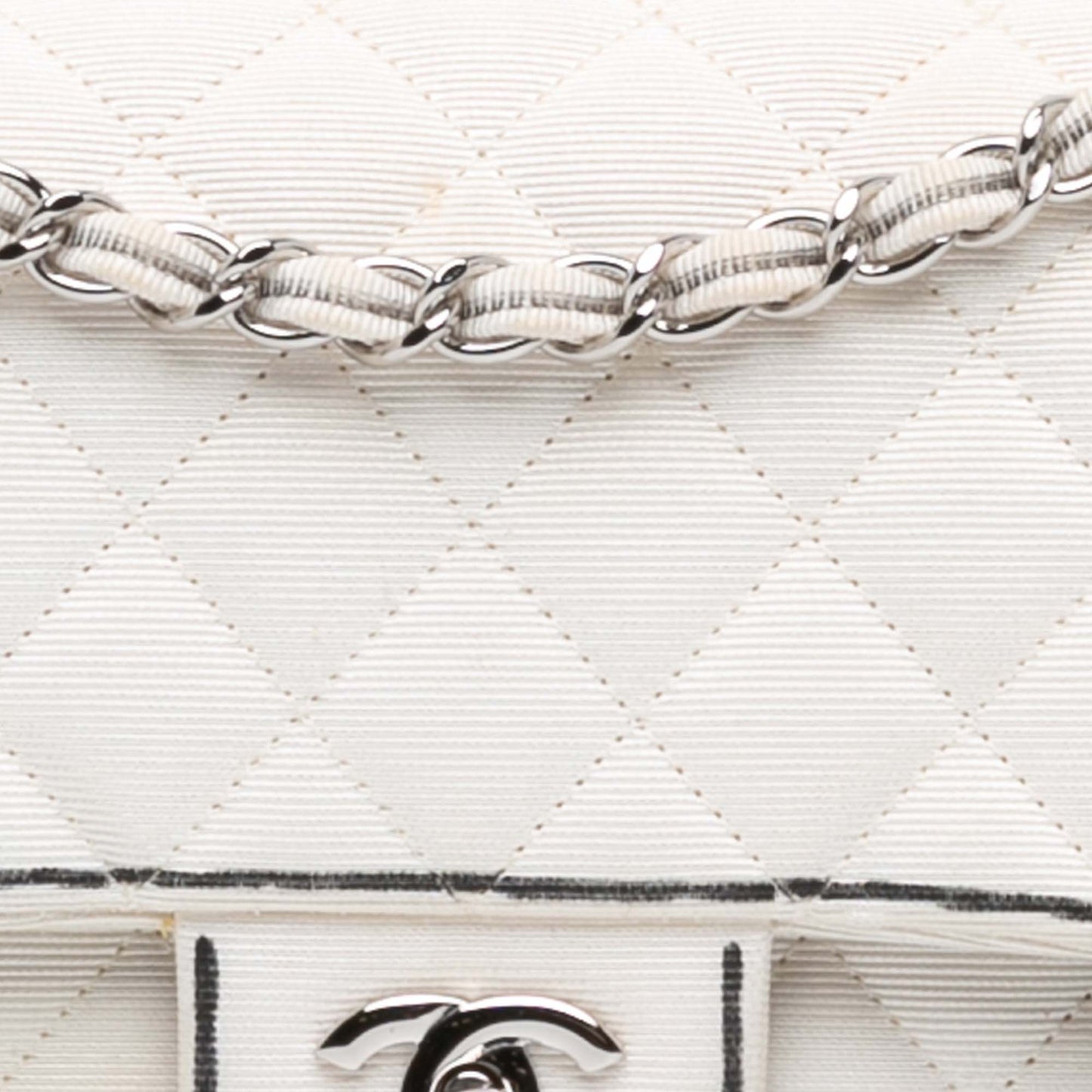 Chanel Sac Medium Classic Printed Grosgrain Double Flap