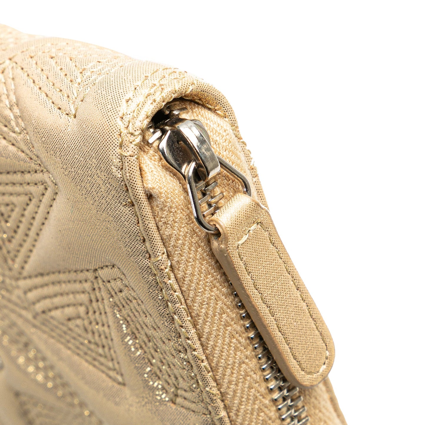 Gold Chanel Medium Metallic Lambskin Star Embossed Zip Around Wallet