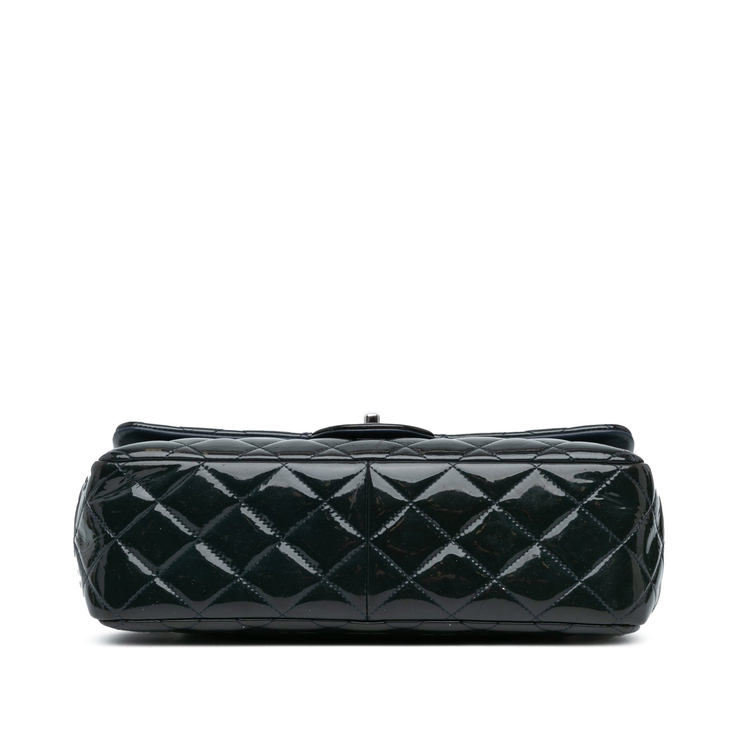 Blue Chanel Jumbo Classic Patent Double Flap Shoulder Bag
