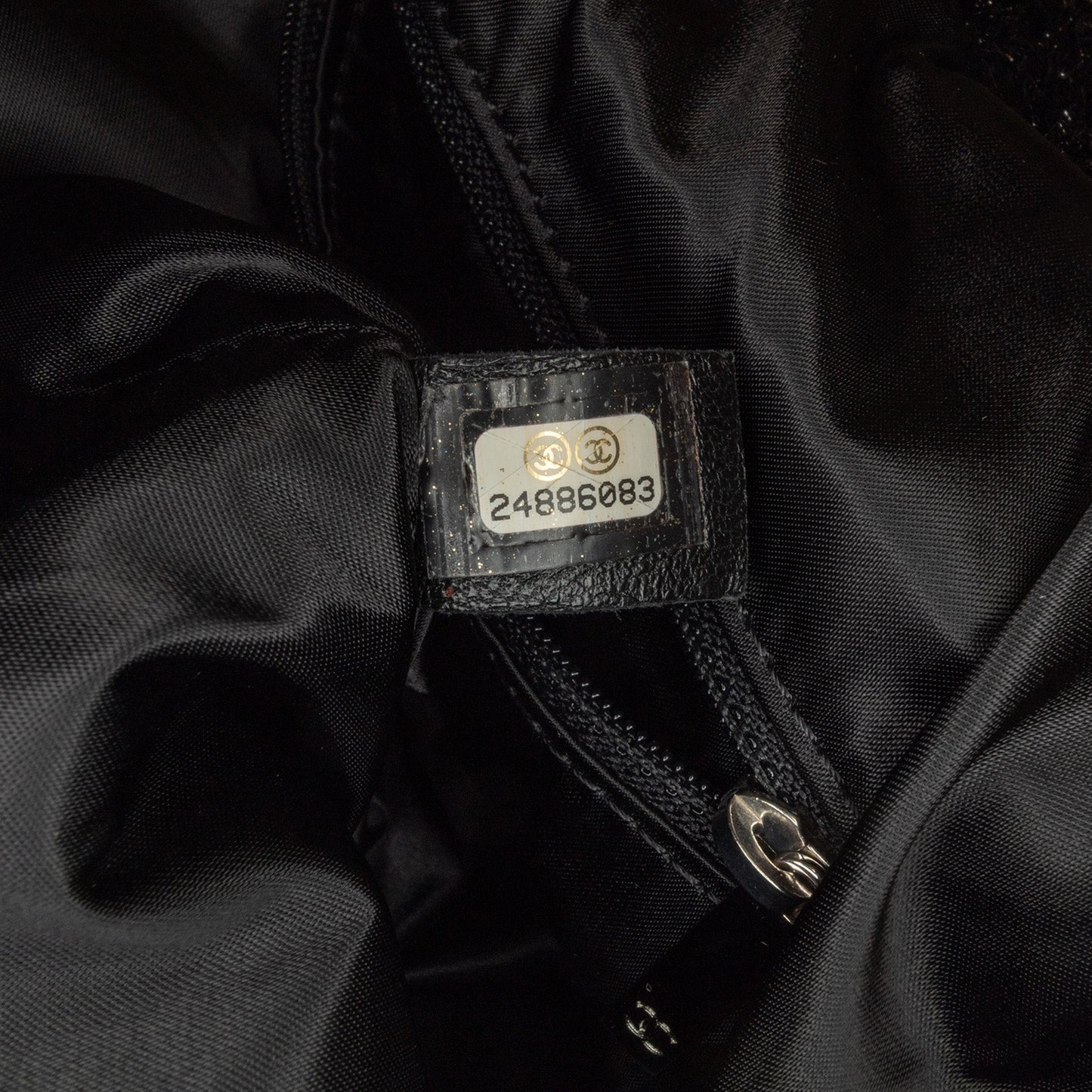 Black Chanel Large Quilted Knit Pluto Glitter Satchel