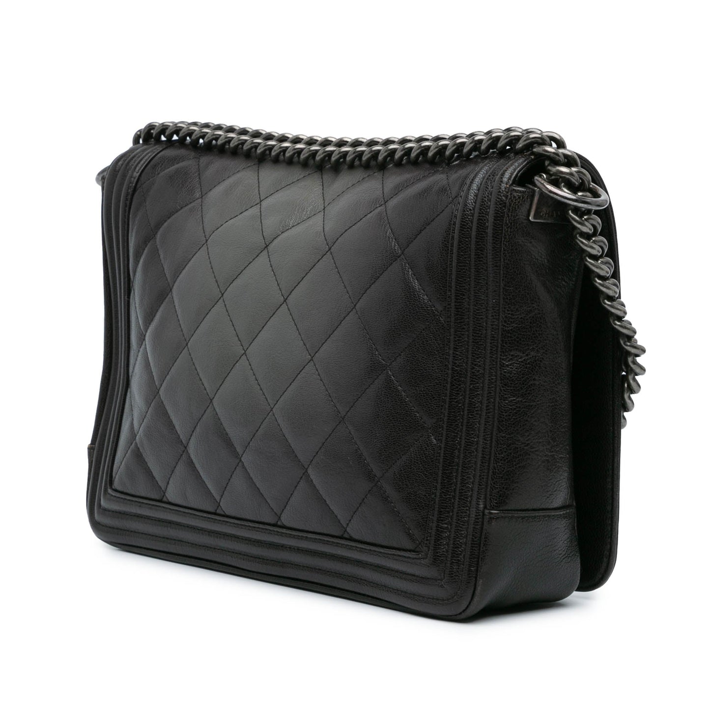 Black Chanel New Medium Quilted Goatskin Ombre Boy Flap Crossbody Bag