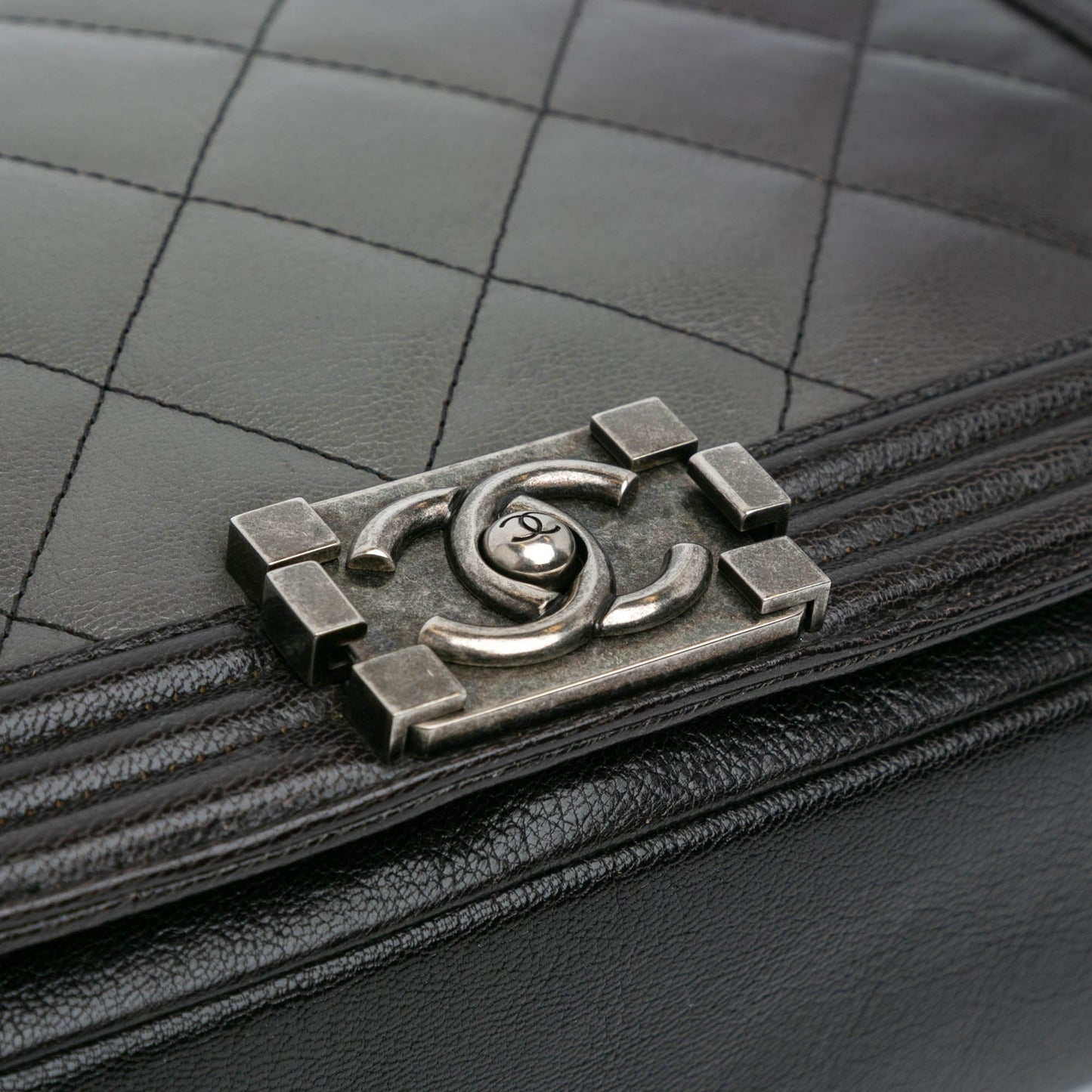 Black Chanel New Medium Quilted Goatskin Ombre Boy Flap Crossbody Bag