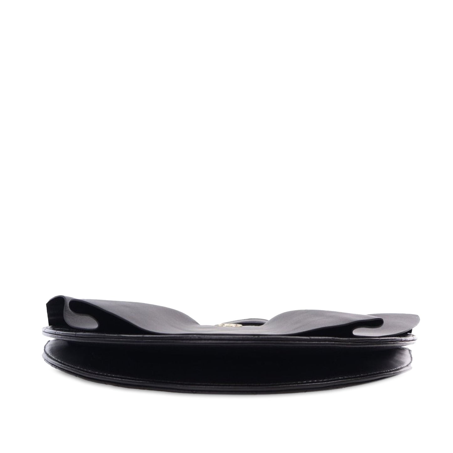 Black Chanel Quilted Lambskin Wave Clutch