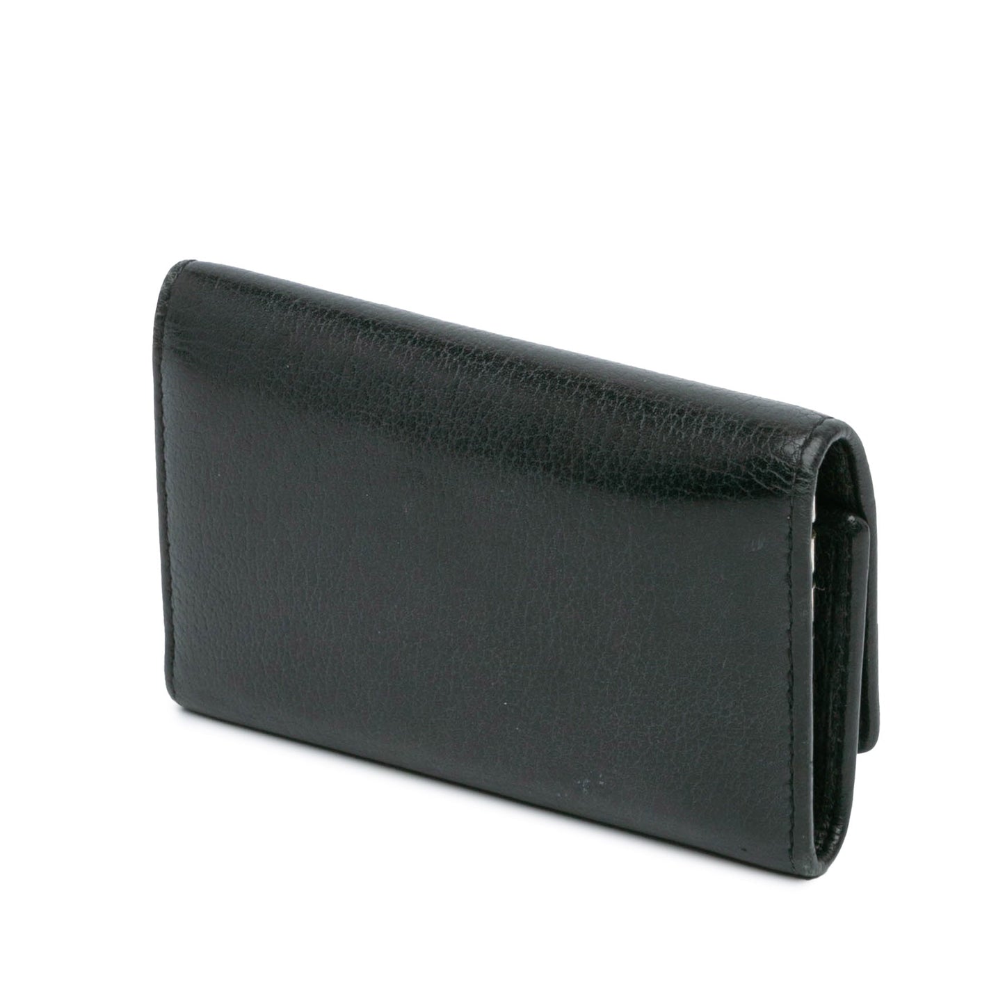Black Chanel CC Camellia Leather Key Holder
