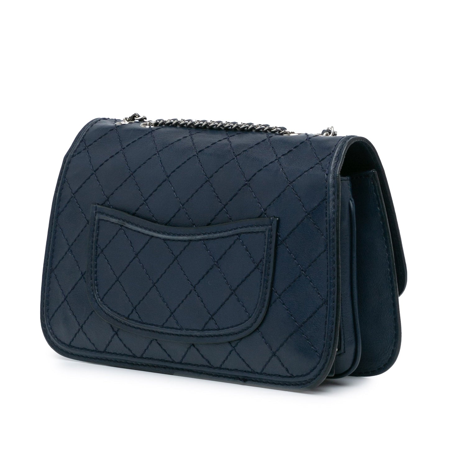 Blue Chanel Medium Stitched Calfskin Citizen Flap Crossbody Bag
