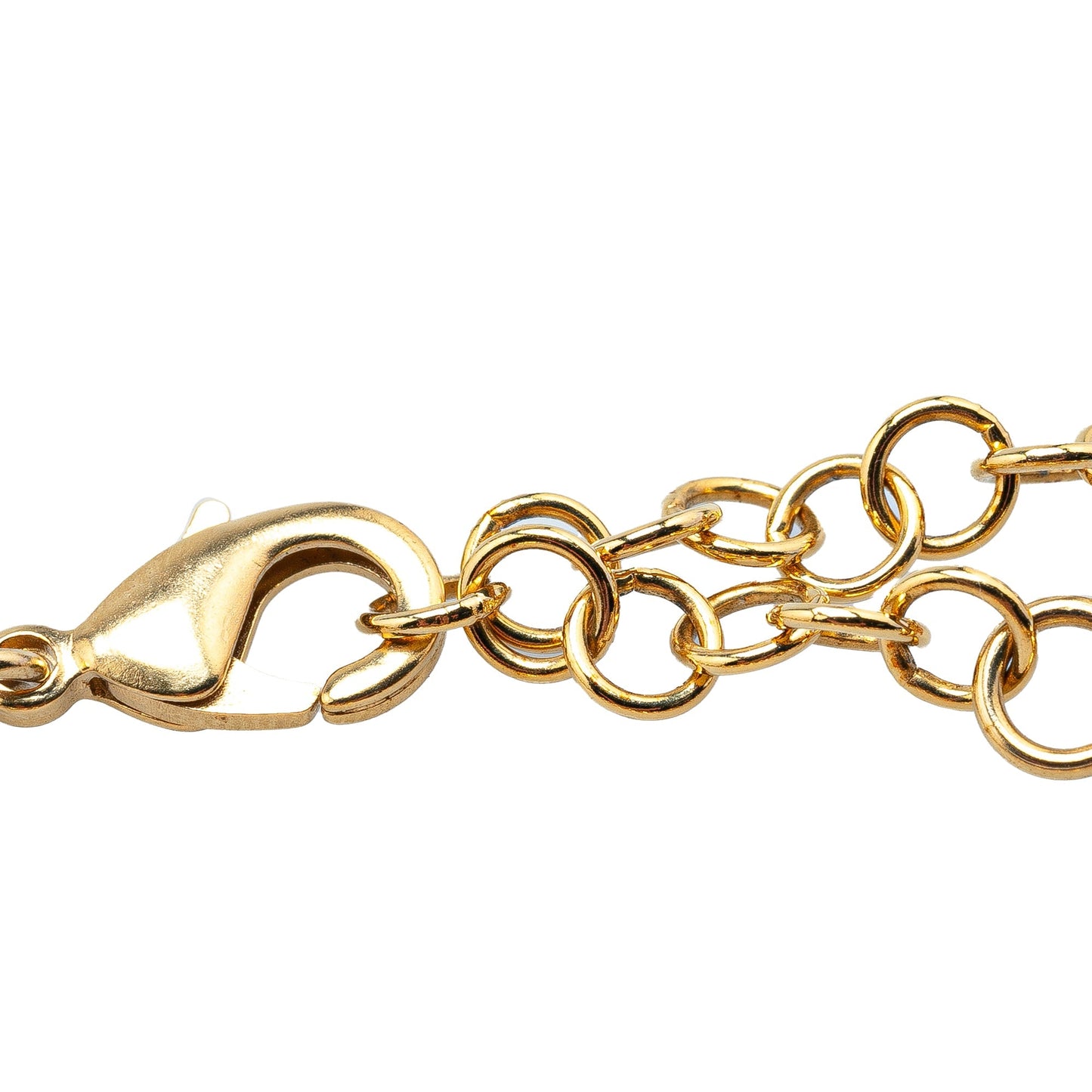 Gold Chanel Gold Plated CC Heart Crystal Bracelet